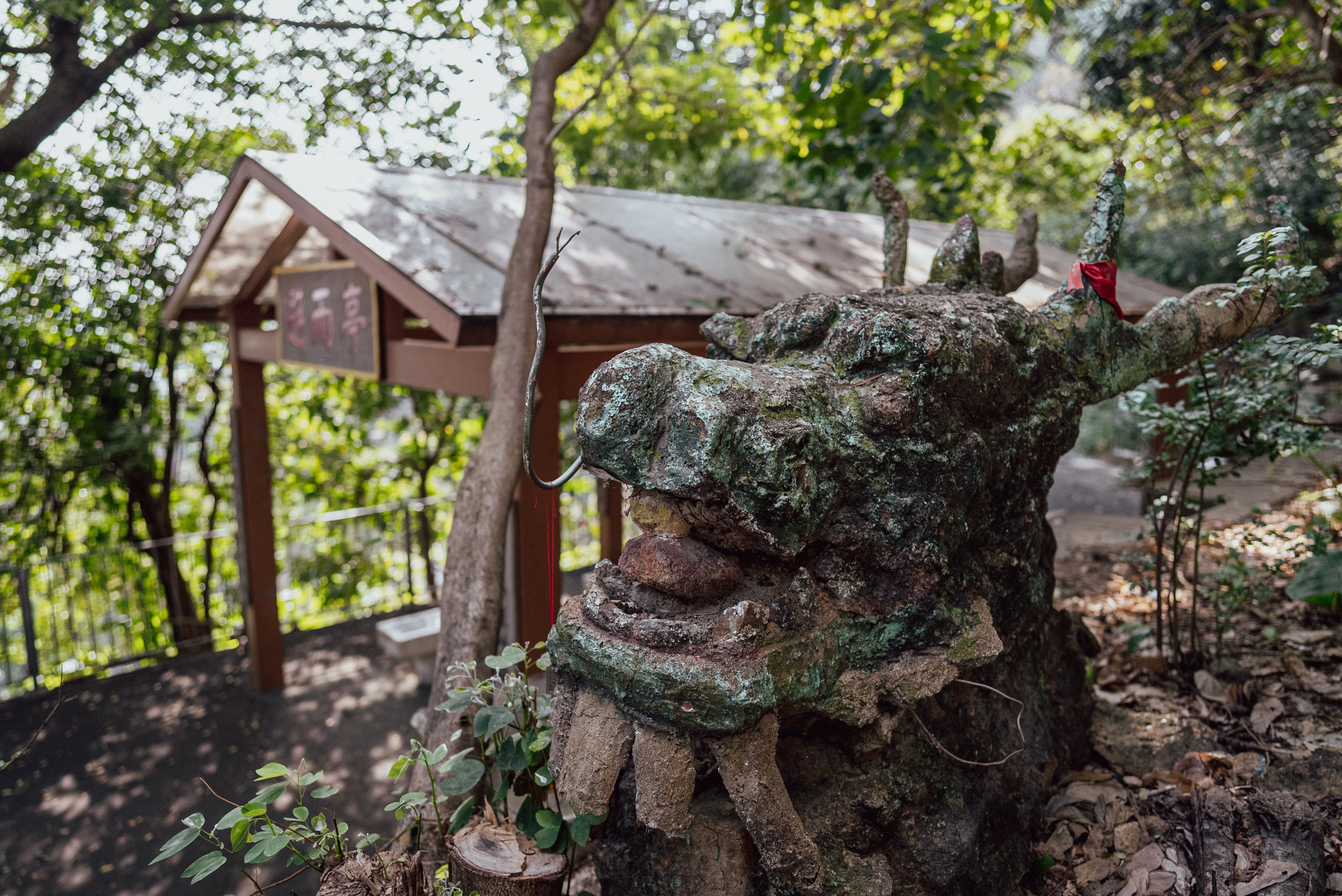 A statue beside a backyard green trail at Fu Yung Shan in Tsuen Wan. Photo: Parks and Trail Limited