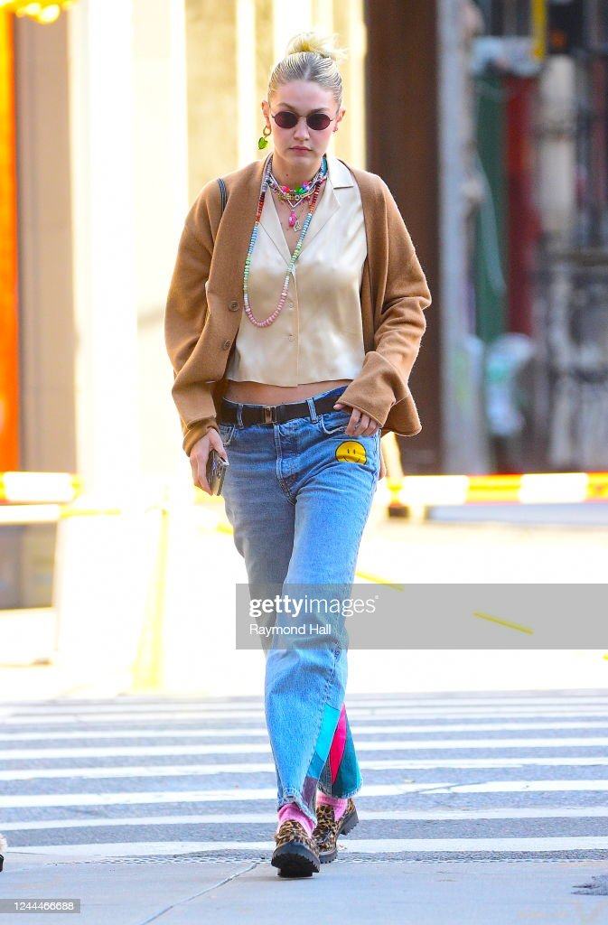 Supermodel Gigi Hadid shows herself at home in the Big Apple in cosy noughties outfits updated with kooky and colourful accessories.  Photo: GC Images