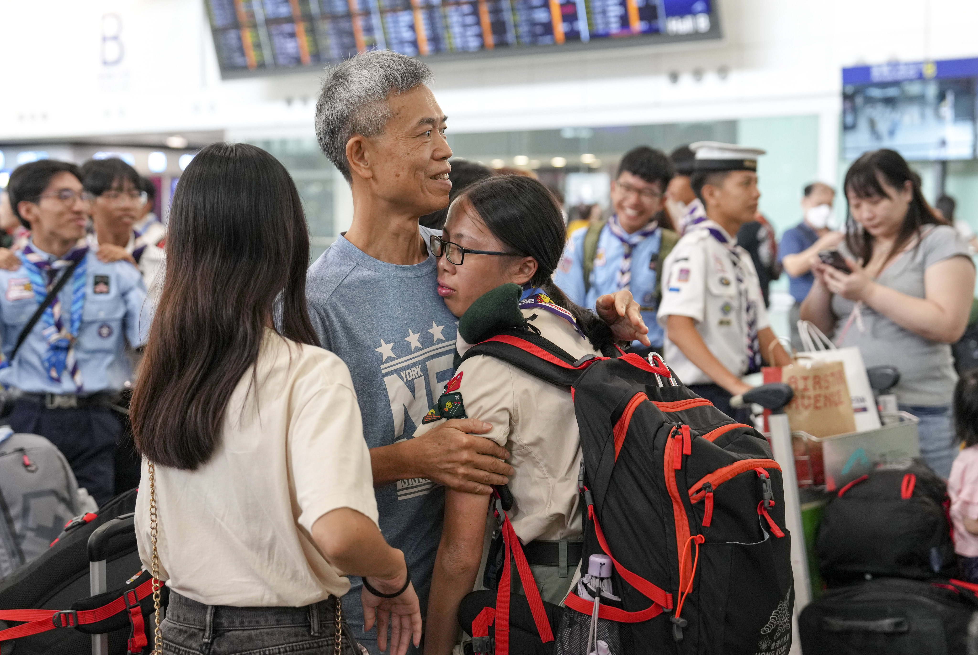 Hong Kong scouts return home after a 12-day international event in South Korea was cut short. Photo: Elson Li