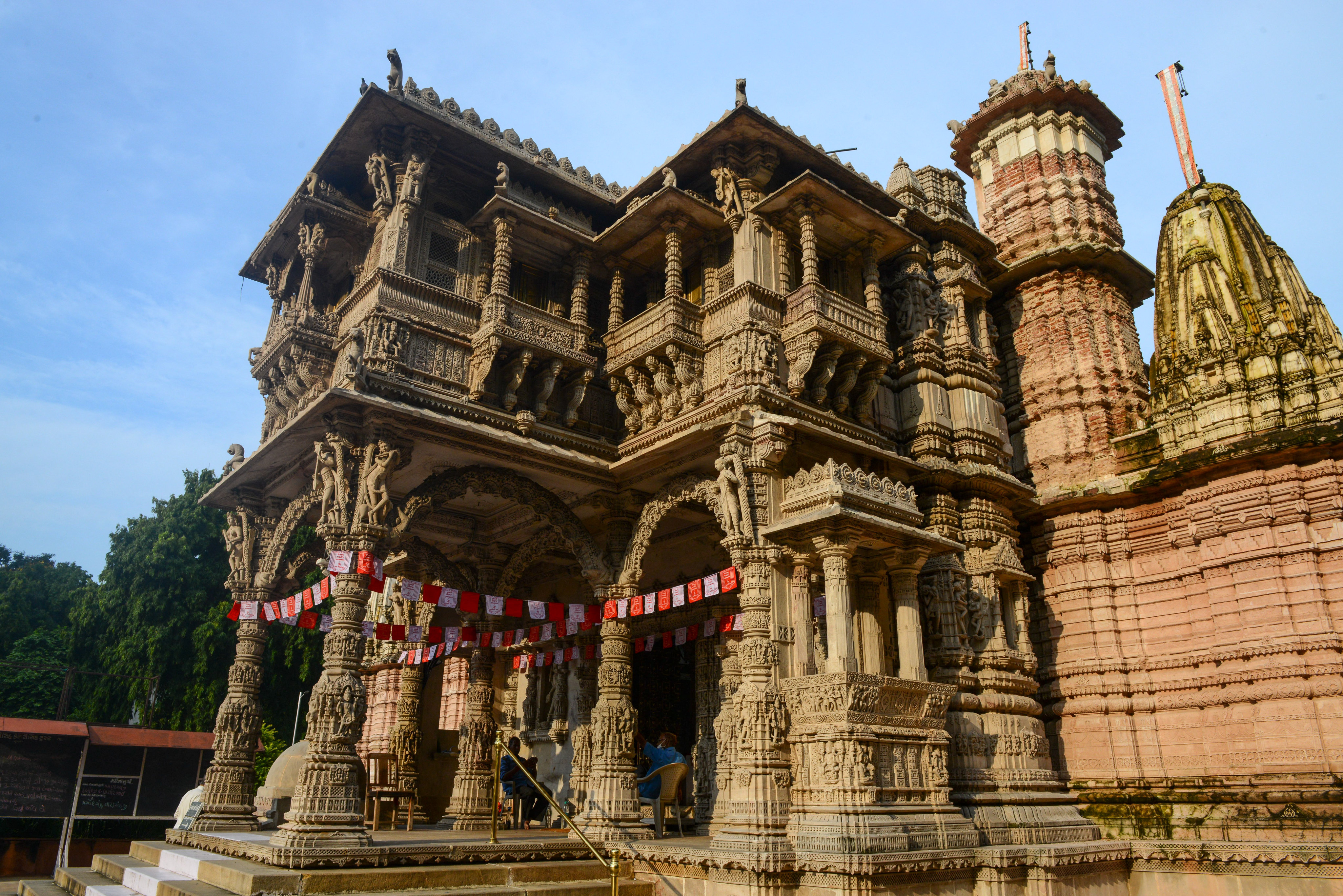 A general view shows the ancient Hutheesing Jain temple in Ahmedabad on August 19, 2020, ahead of the annual holy ‘Paryushan Parva’ Jain festival. (Photo by SAM PANTHAKY / &#xA;&#xA;Credit: AFP