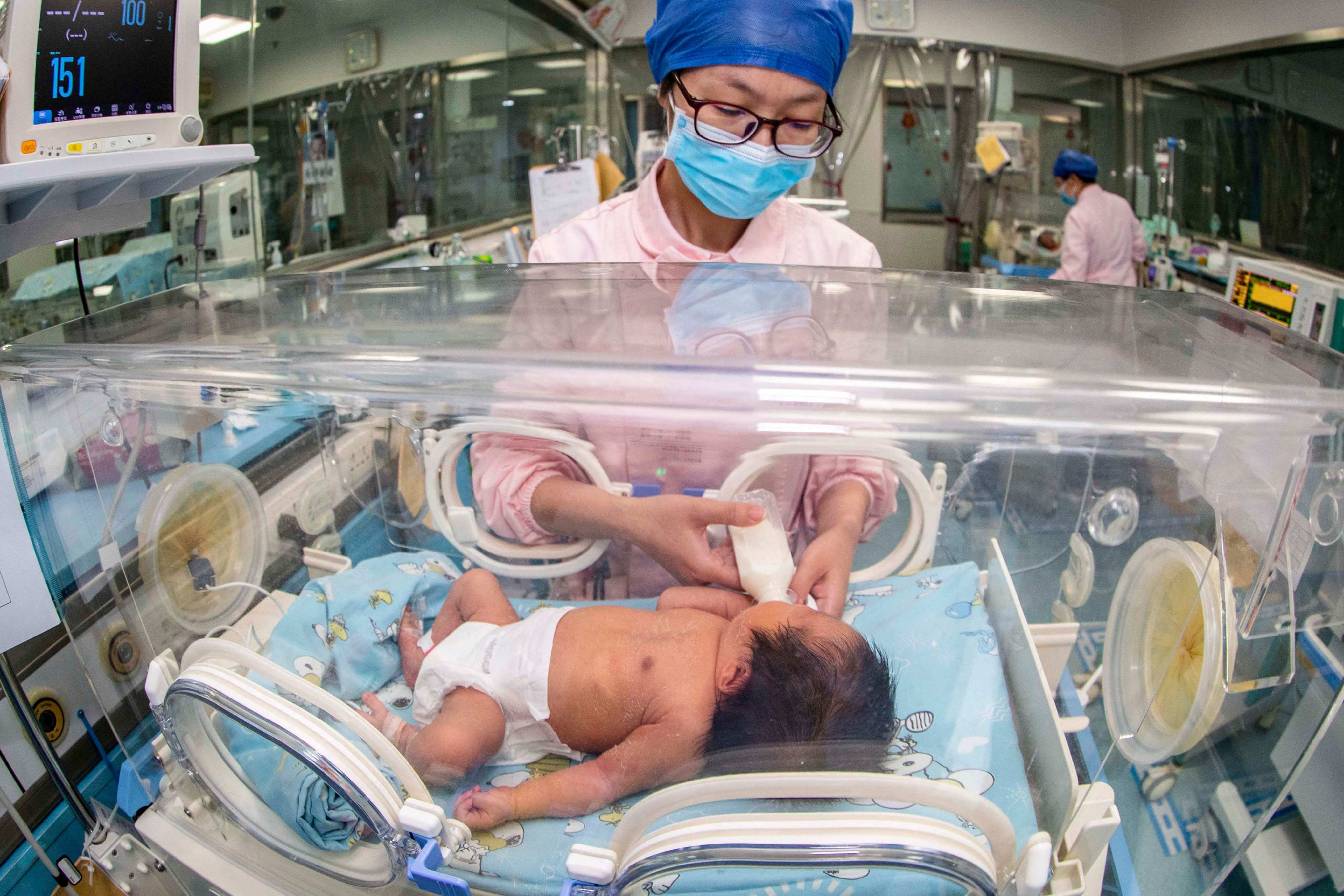 The number of Chinese newborns has dropped by around 40 per cent in the past five years, and there are warnings that the decline has expedited. Photo: AFP