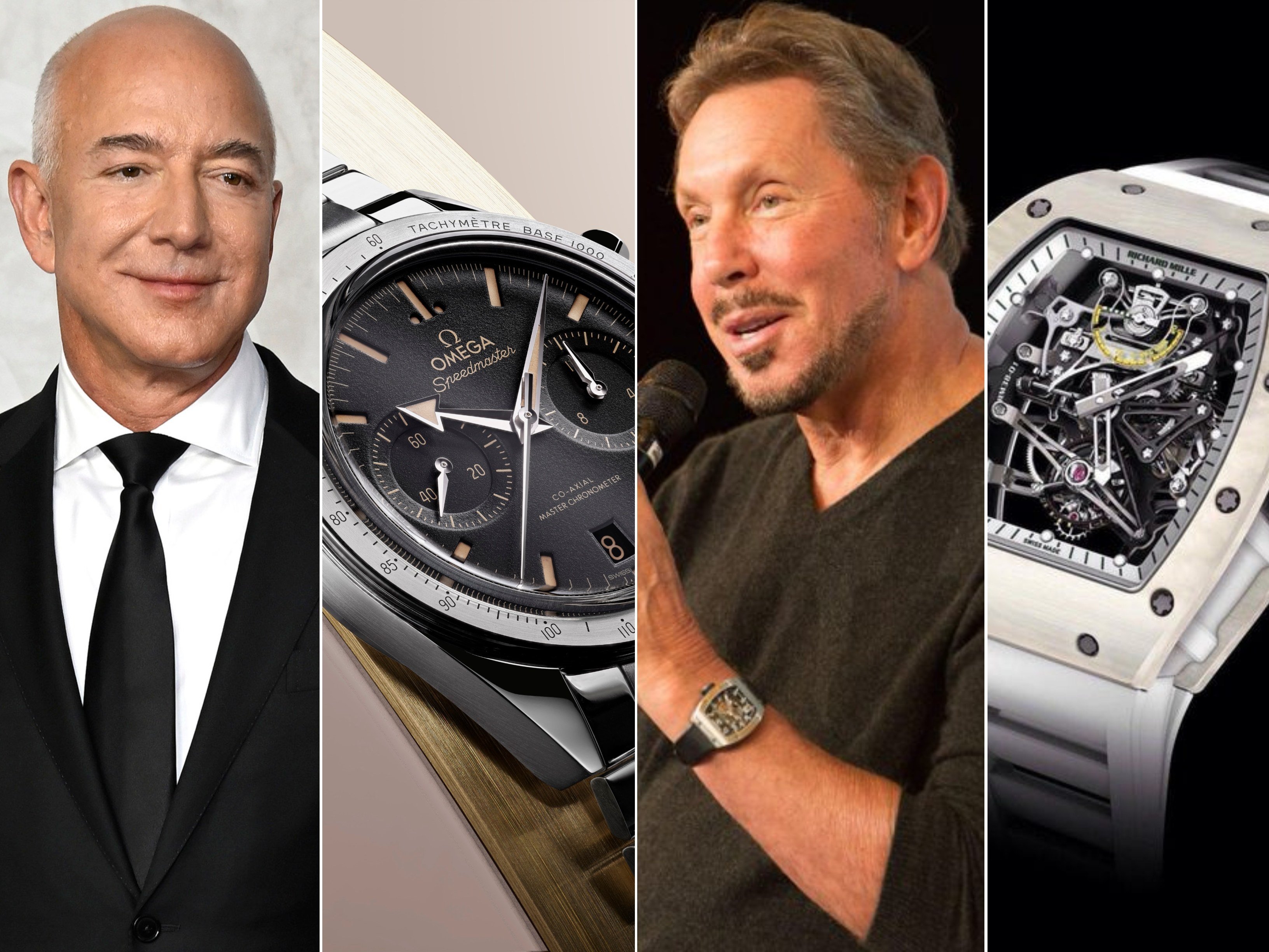 Silicon Valley watch statements, from Jeff Bezos and Omega to Larry Ellison and Richard Mille. Photos: TNS, Richard Mille, Omega, @OracleCloud/Twitter