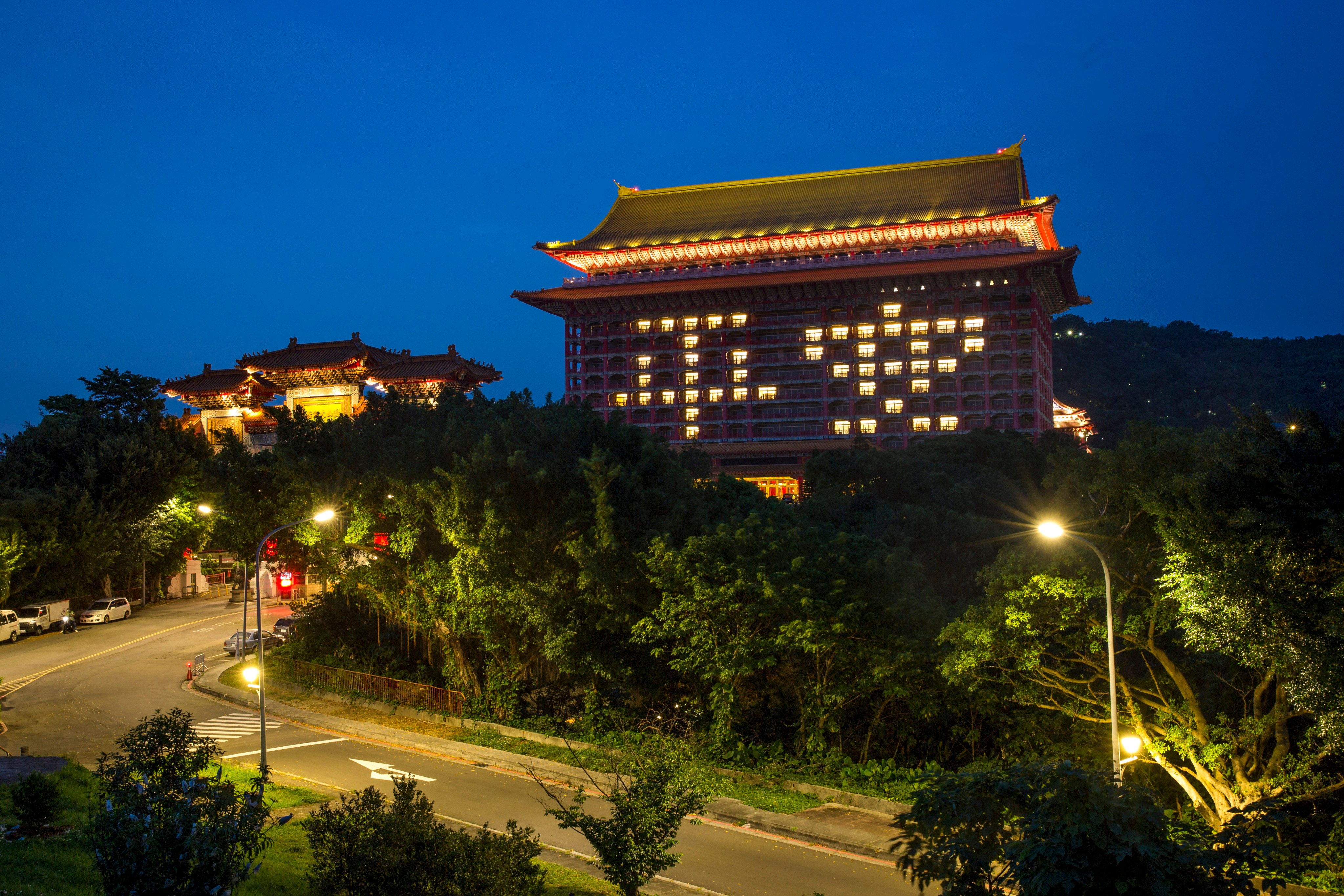 The Chinese characters for “peace” are seen at The Grand Hotel Taipei in May 2021. Photo: CNS
