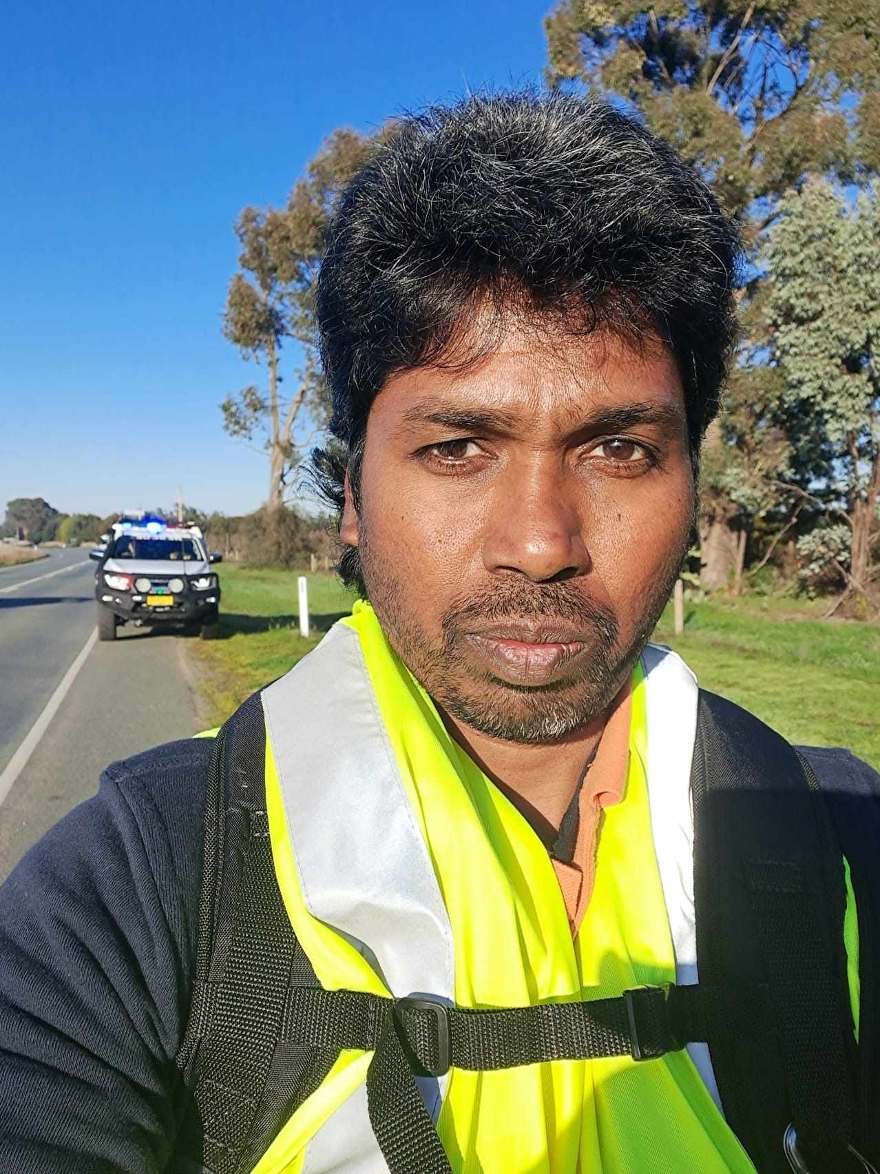 Tamil refugee Neil Para on his 1,000km “Walk for Freedom” to petition Australian Prime Minister Anthony Albanese about his family’s visa-less plight. Photo: Handout/Neil Para