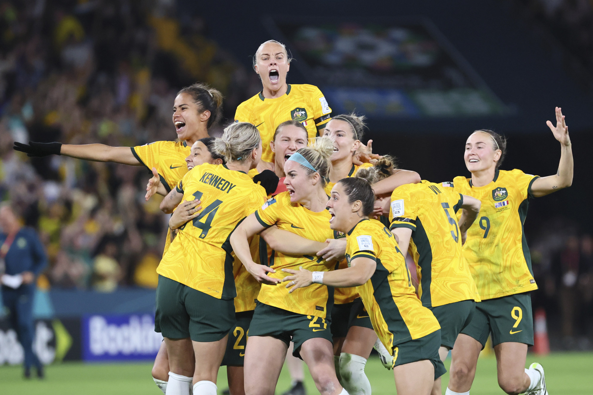 Australia edges France on penalties to reach Women's World Cup semifinals.  Next up is England