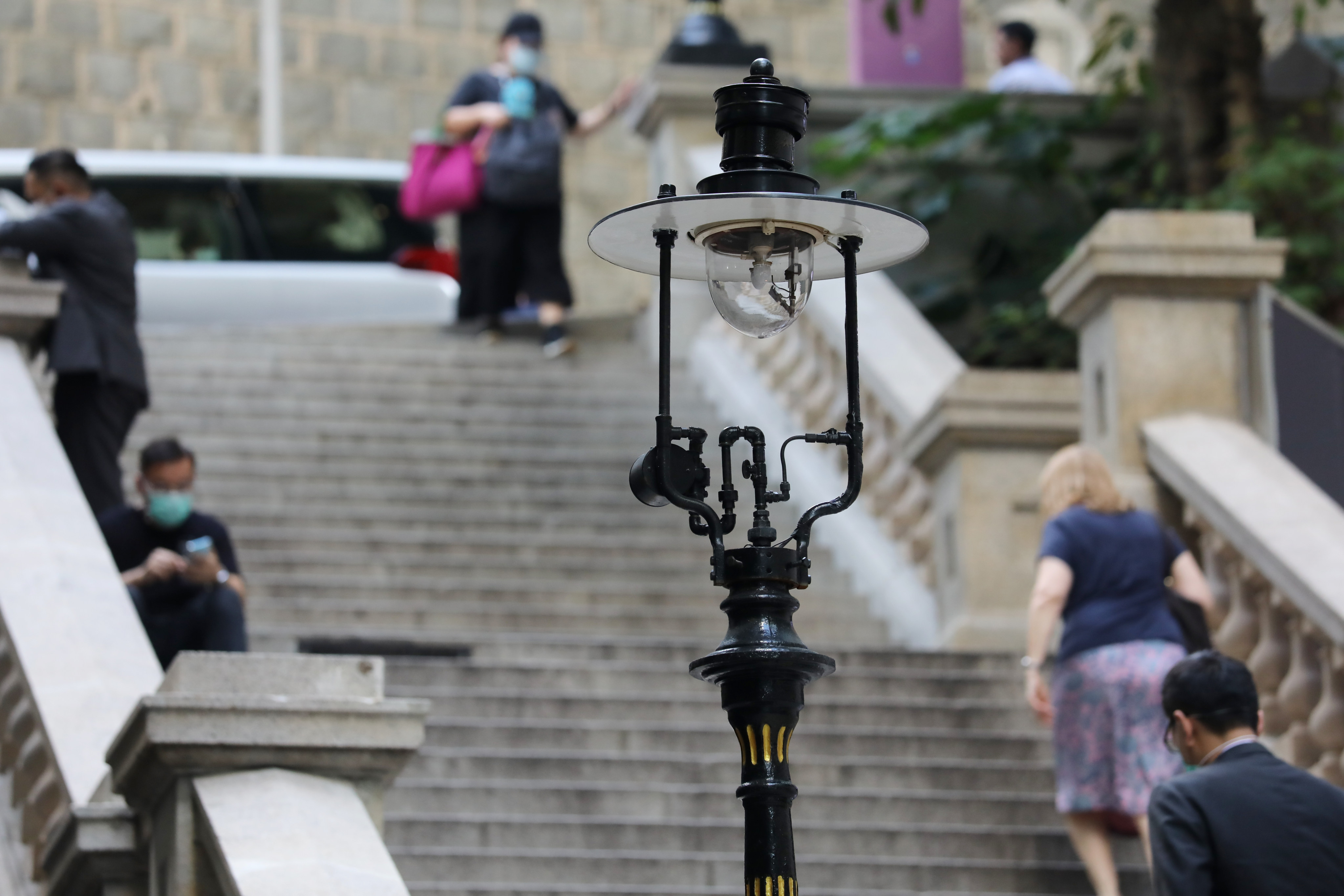 One of the surviving gas lamps in Duddell Street, Central, Hong Kong. Gas lighting was introduced in the then British colony in the 1860s. Photo: K. Y. Cheng