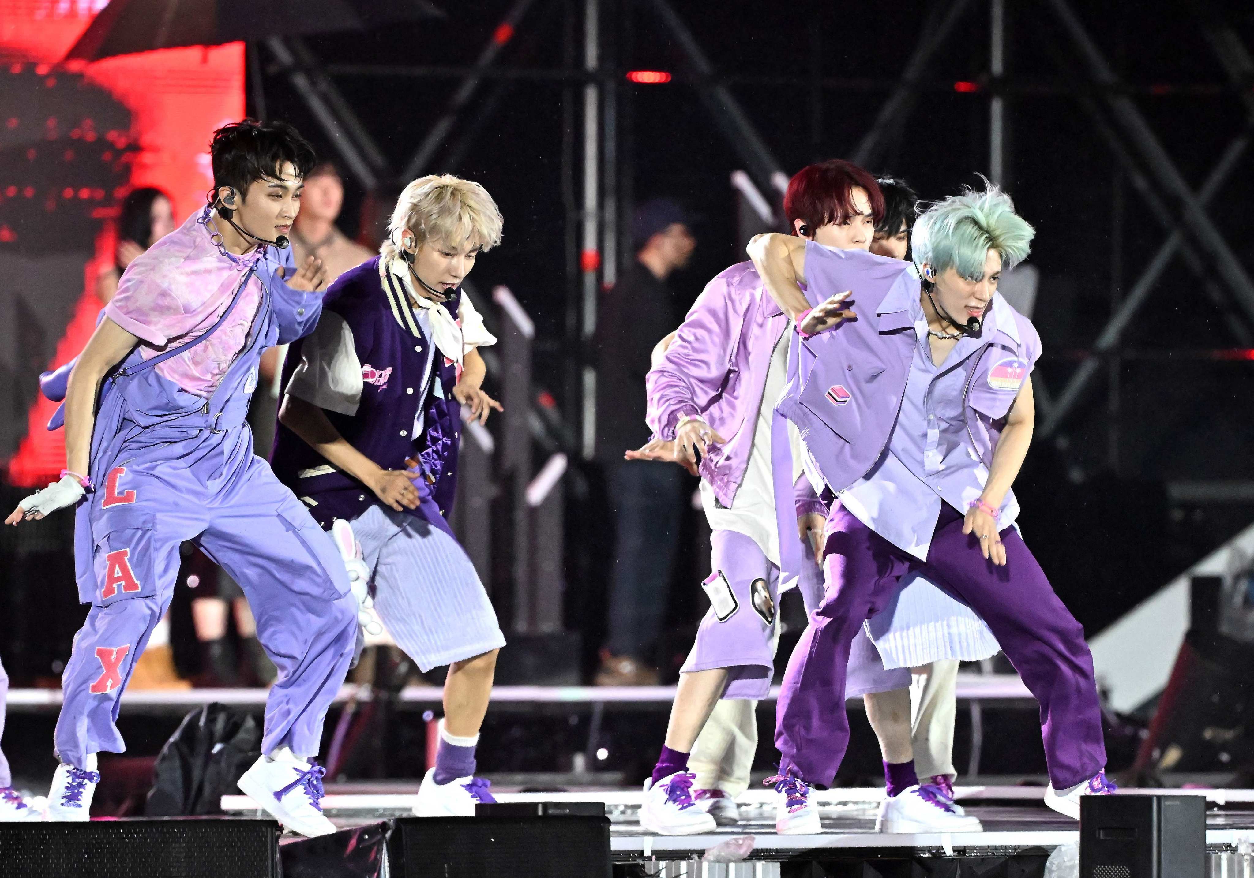 NCT Dream perform during the “K-pop Super Live” at the World Cup Stadium in Seoul. Photo: AFP