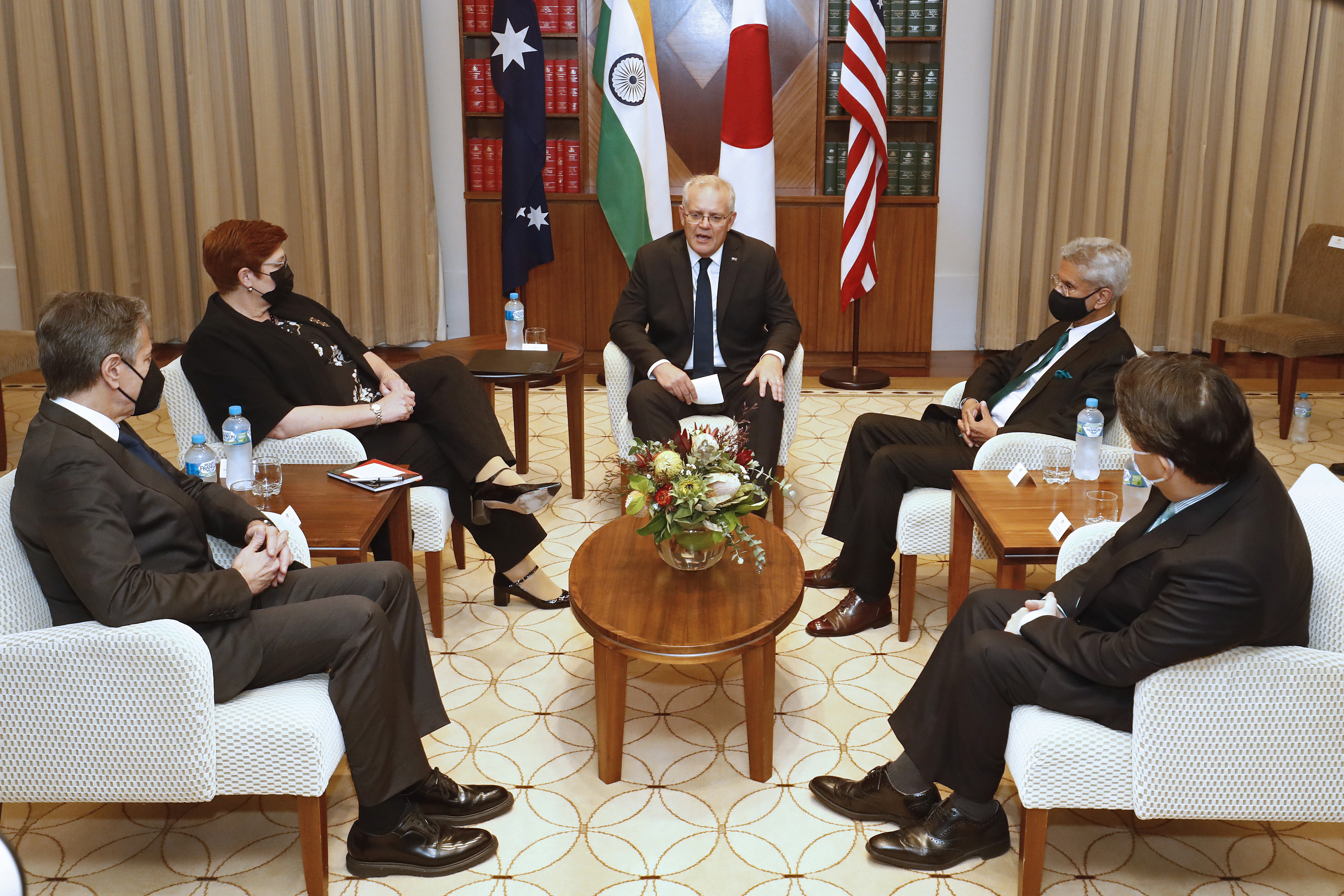 A meeting of Quad members – a bloc of Indo-Pacific democracies created to counter China’s regional influence. Photo: AP