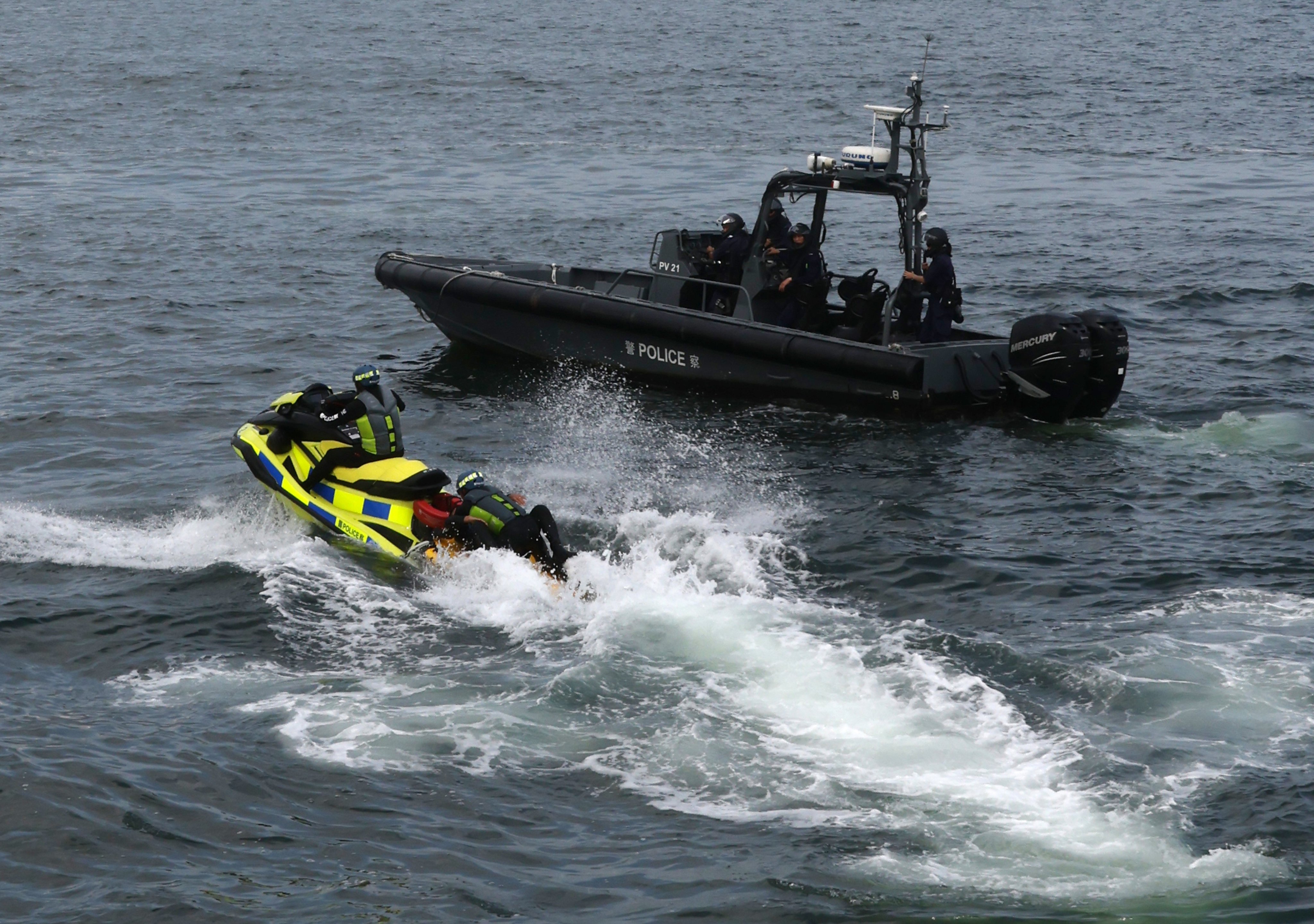 One of two jet skis under trial by police to boost close-to-shore and beach rescue capabilities. Photo: Yik Yeung-man
