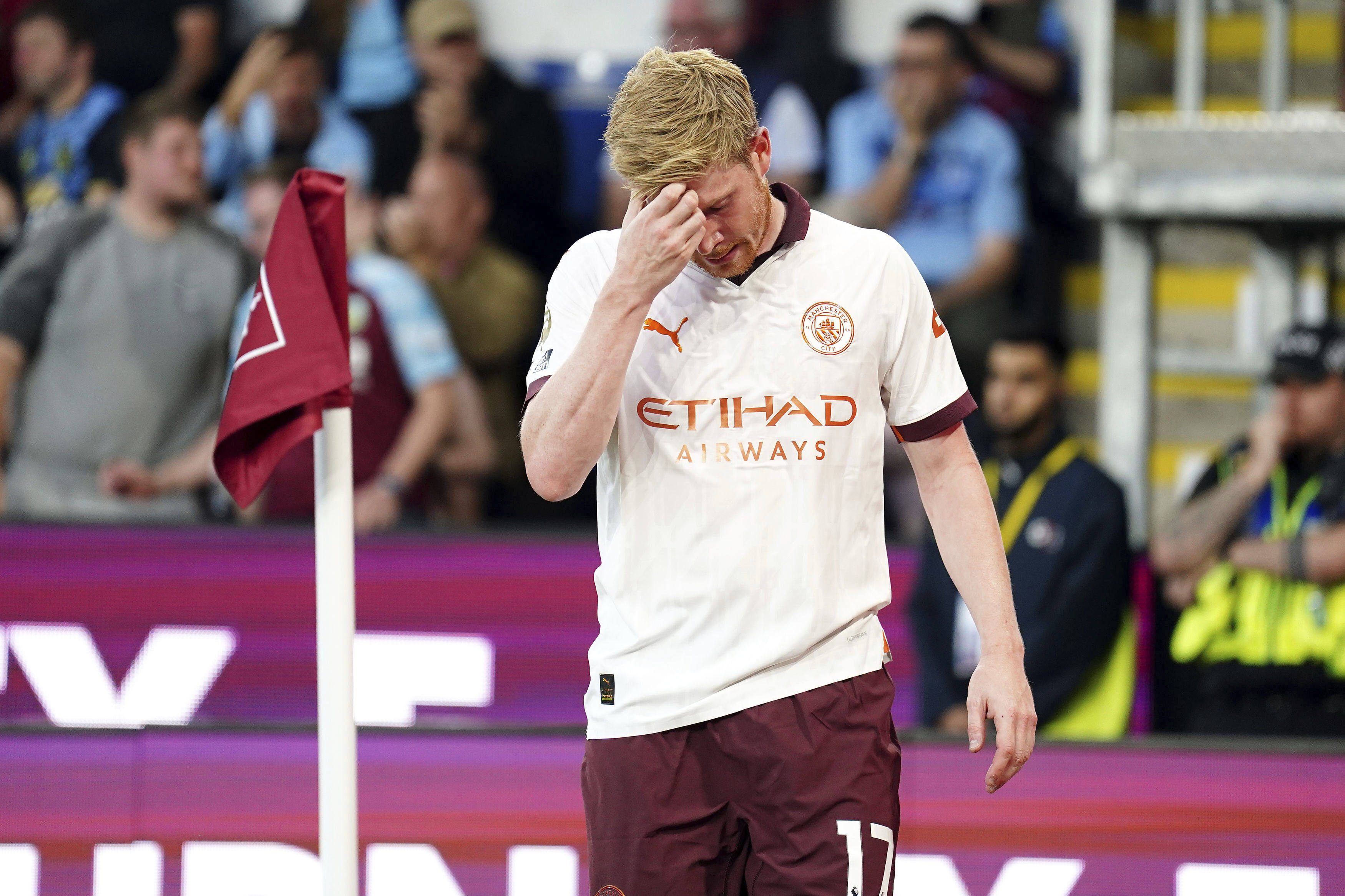 Manchester City’s Kevin De Bruyne deals with a hamstring injury that may require surgery. Photo: AP