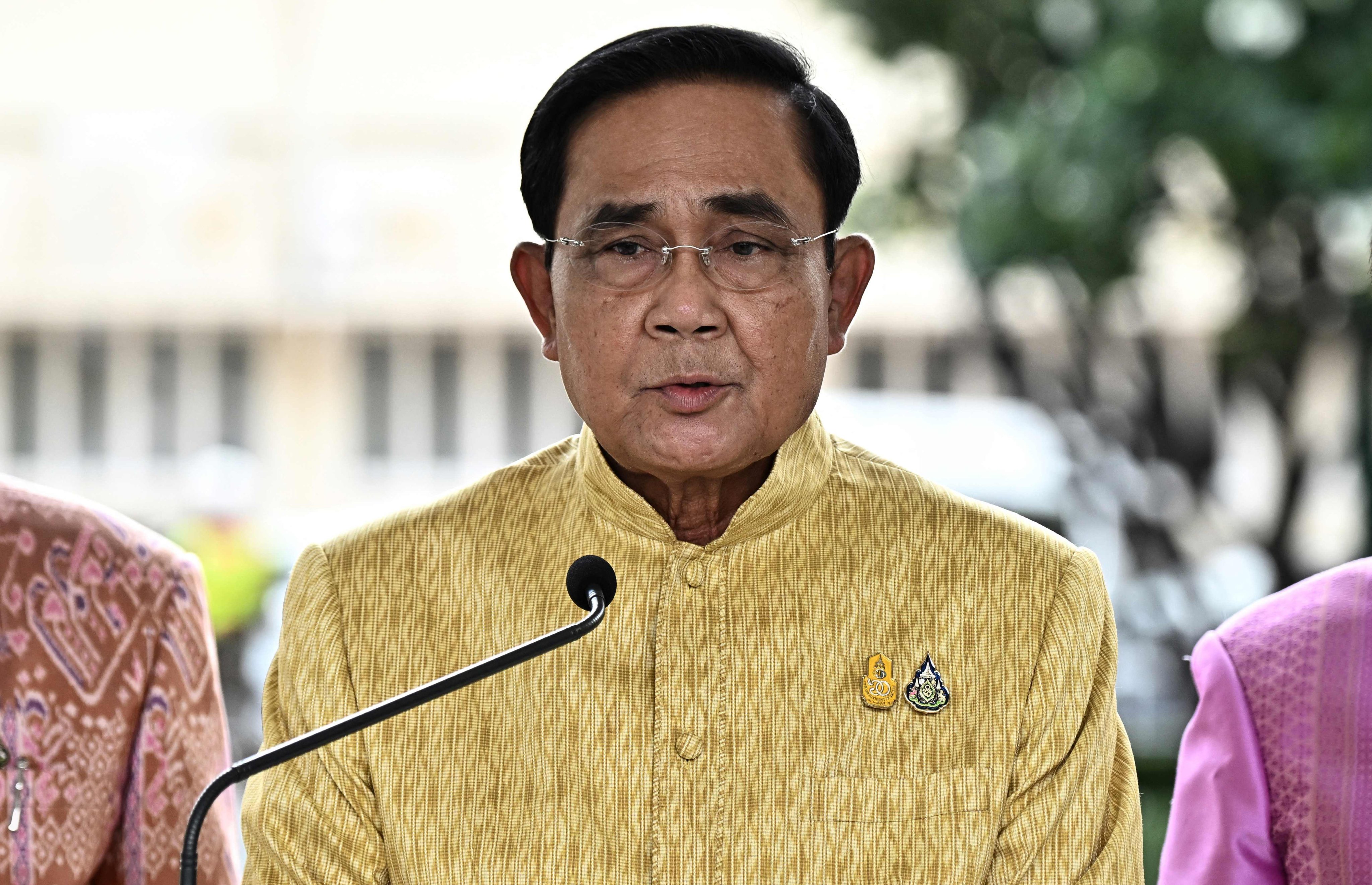 Thailand’s Prime Minister Prayut Chan-O-Cha speaks to members of the media during a press conference after chairing a cabinet meeting at Government House in Bangkok in June.  Photo: AFP