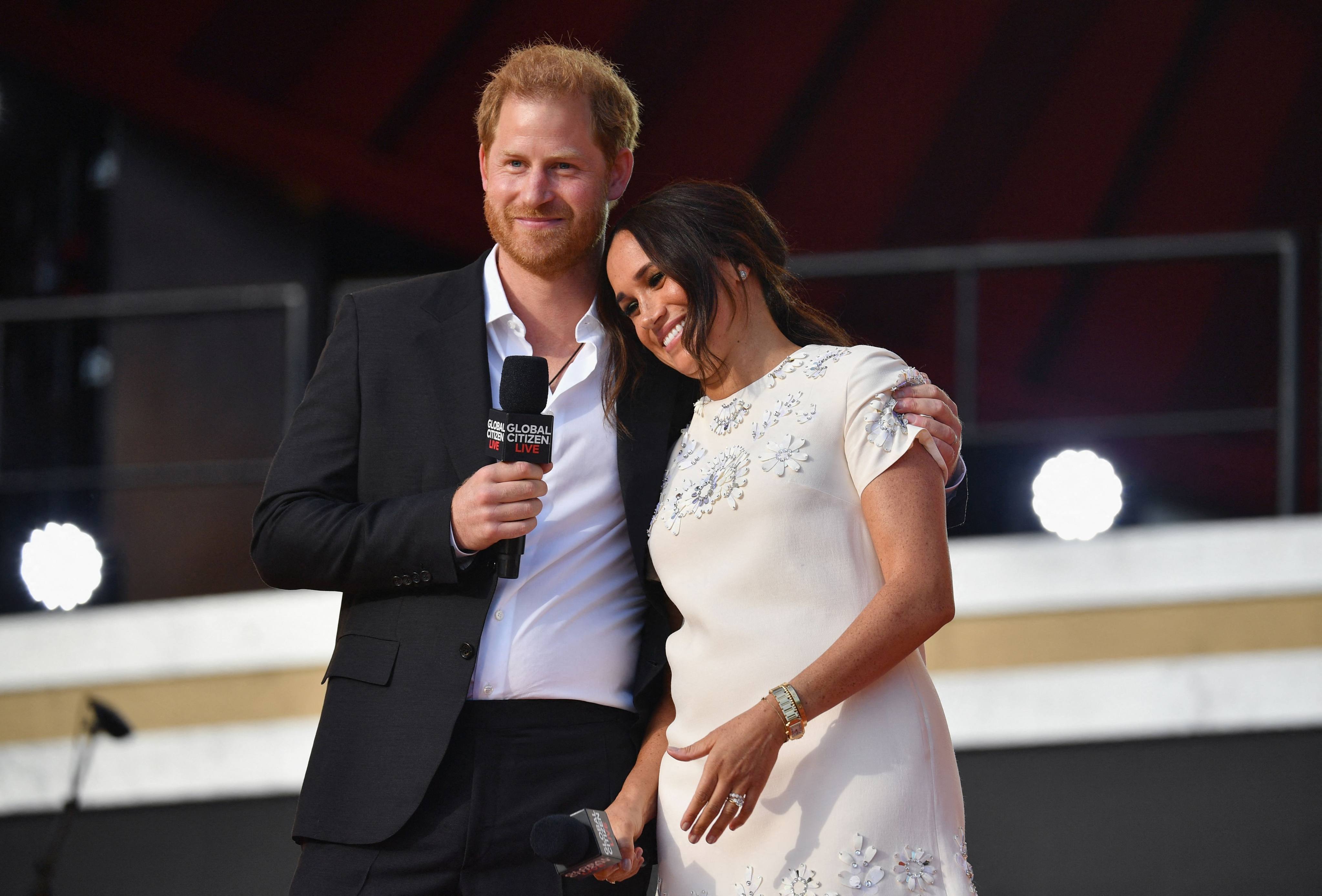 Prince Harry and Meghan Markle at a music festival in New York City. Photo: AFP