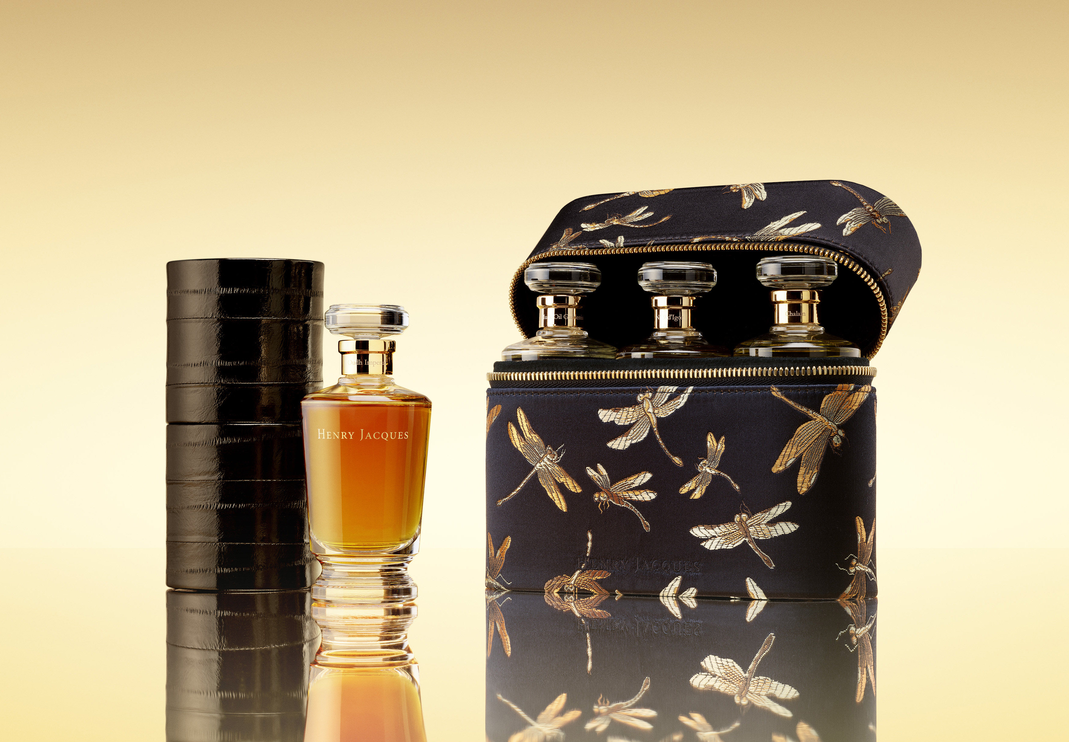 Henry Jacques introduces the HJ Voyage collection of travel cases, to carry up to three flacons of perfume each. Photo: Handout