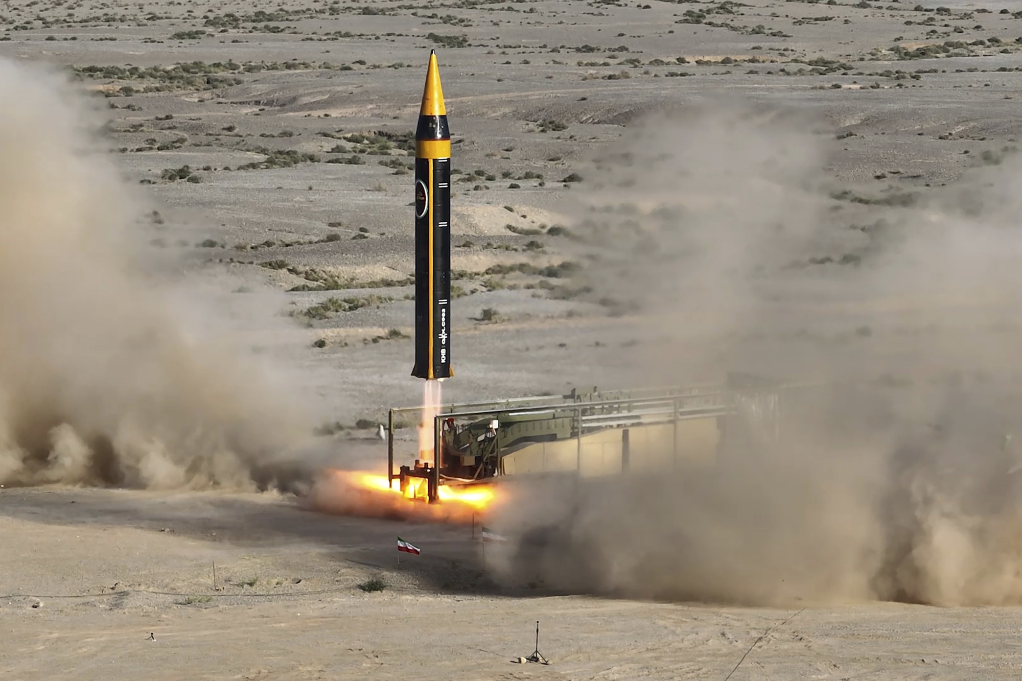 A Khorramshahr-4 missile is launched at an undisclosed location in Iran in May. Photo: Iranian Defence Ministry via AP