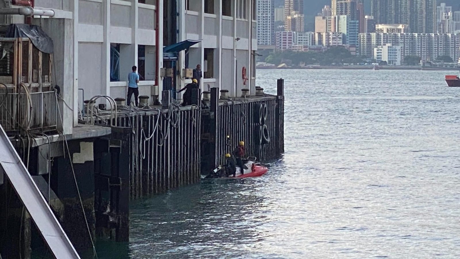 A sport fisherman has been arrested on suspicion of manslaughter after he and another angler got into an argument and fell into the sea at North Point. Photo: Handout