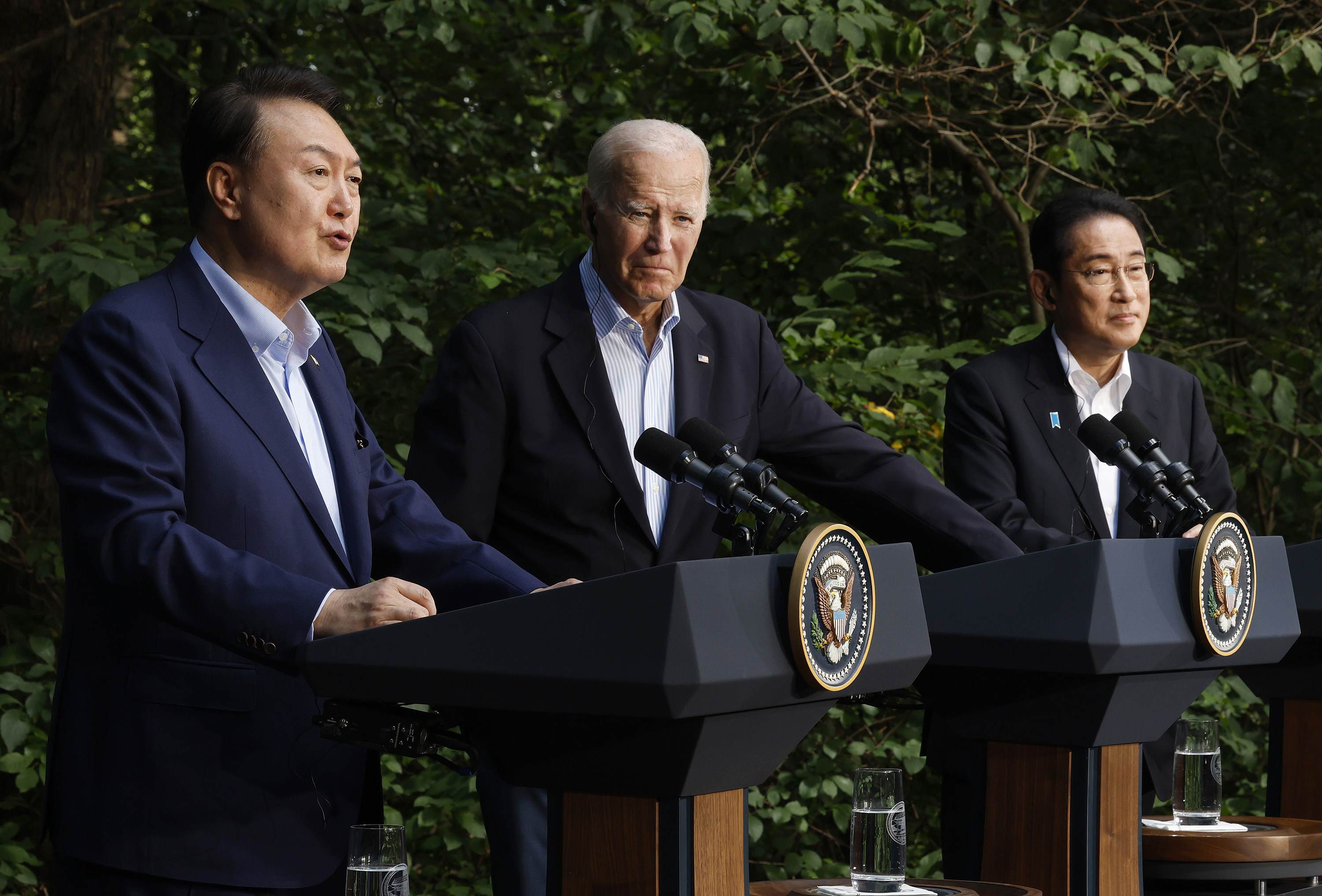 China says the meeting between the leaders of South Korea, the US and Japan was an attempt to revive the Cold War. Photo: TNS