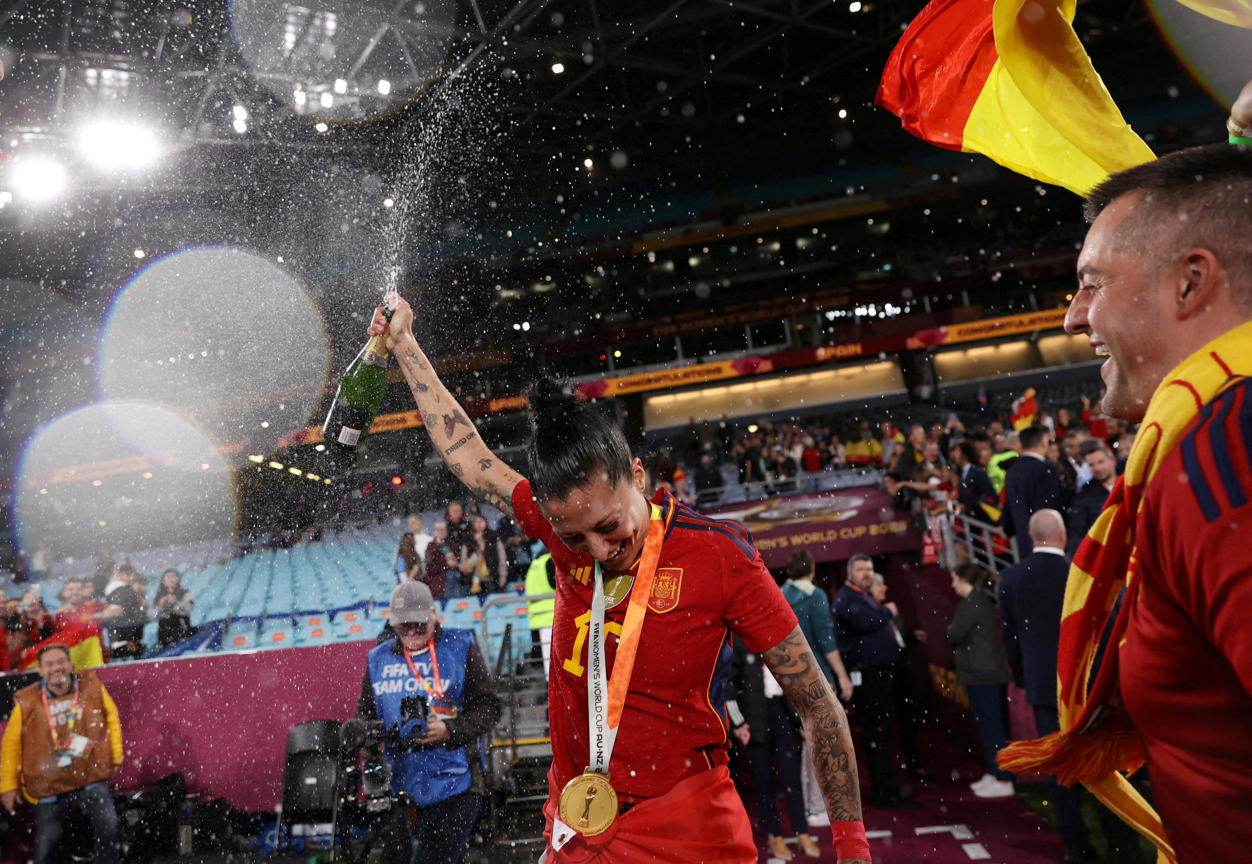 Spain’s Jennifer Hermoso celebrates after winning the FIFA Women’s World Cup. Photo: 