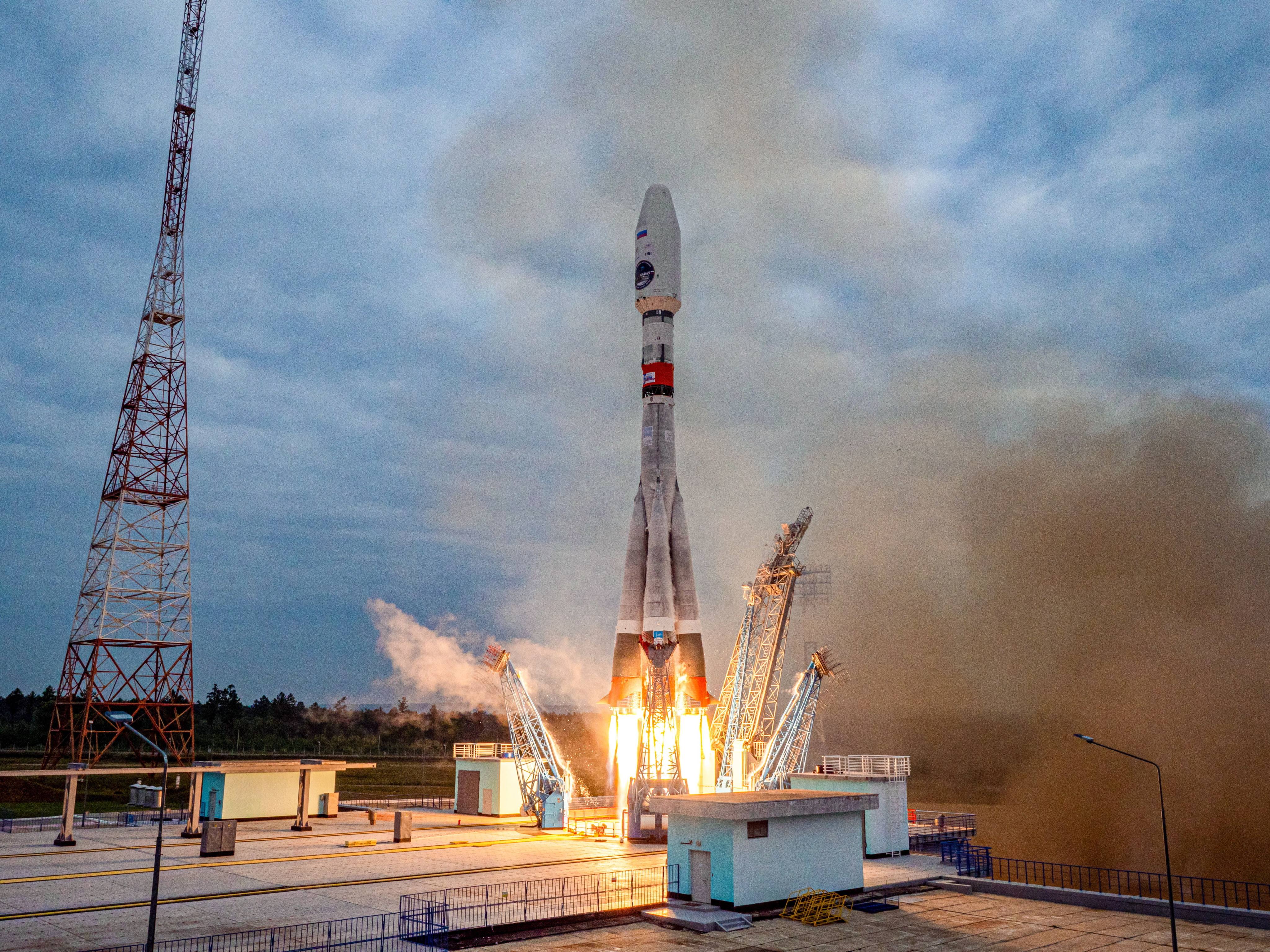 On August 11, Russia’s Luna-25 launches from Vostochny Cosmodrome. The spacecraft reported an “emergency situation on board” before contact was lost and it “ceased to exist”, Roscosmos said on Saturday.  Photo: Roscosmos