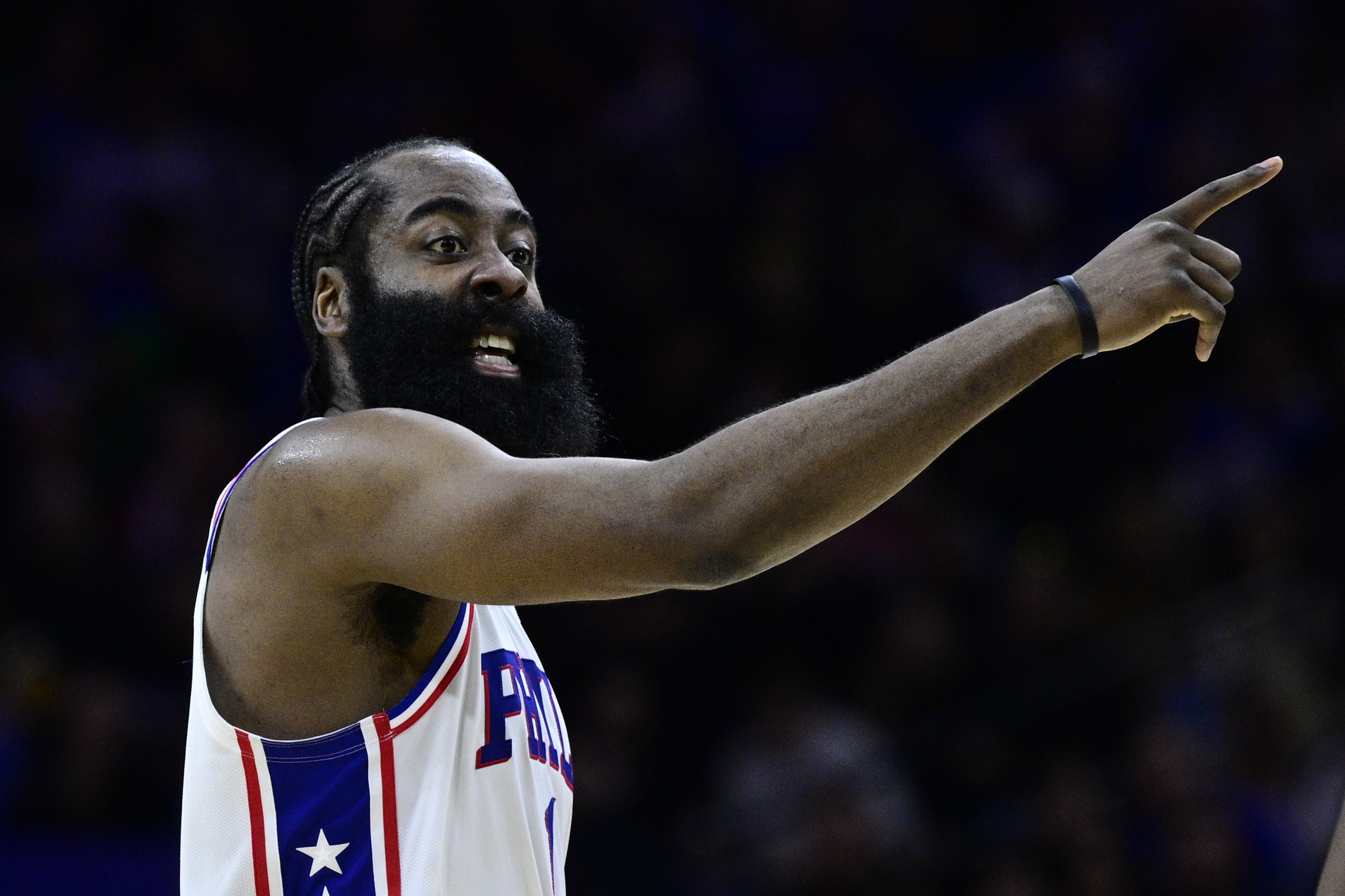 James Harden had pointed the finger at the Philadelphia 76ers in the belief that they reneged on trading him. Photo: AP