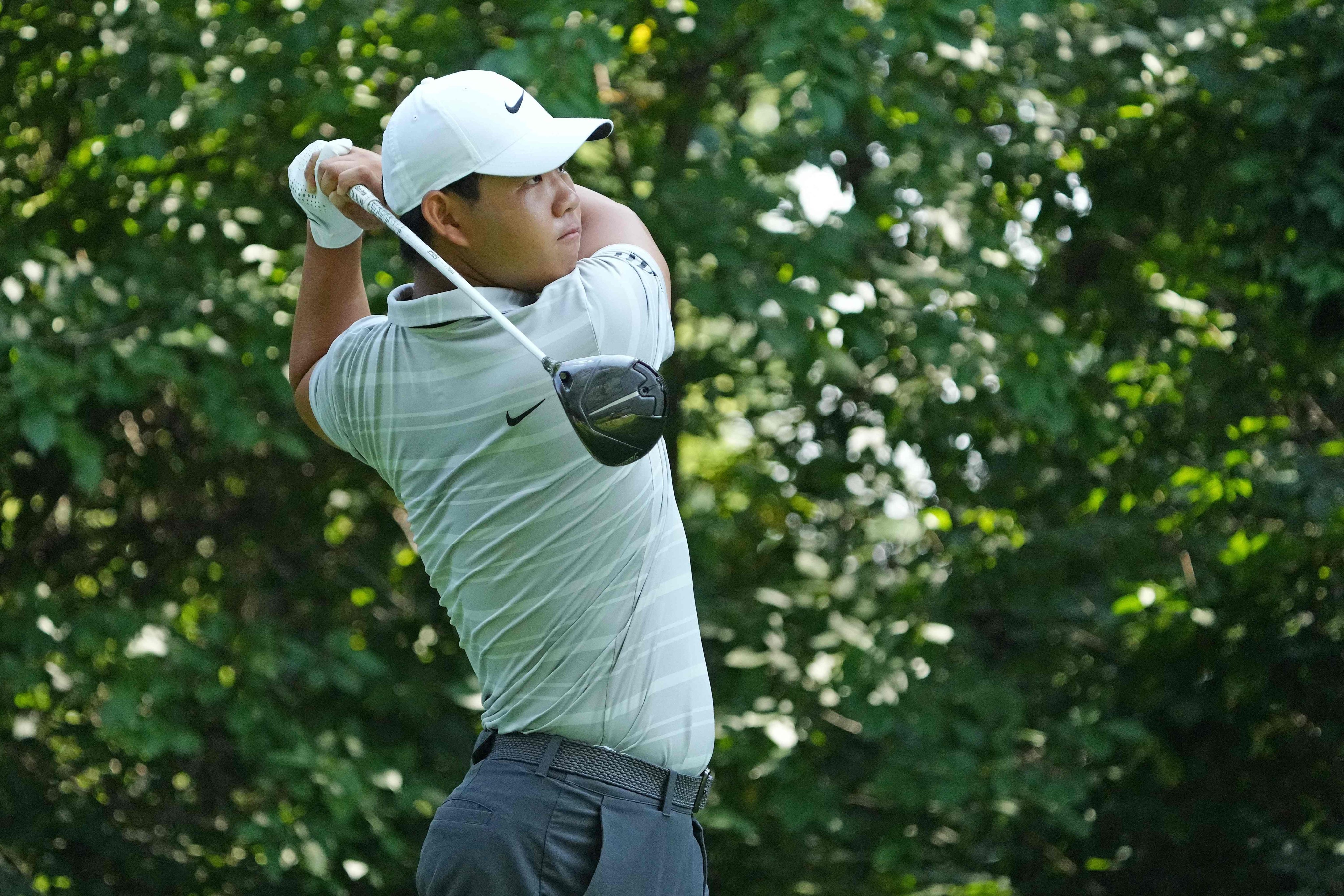 Tom Kim of South Korea is preparing for his first Tour Championship with potential to become the youngest winner. Photo: Getty Images via AFP
