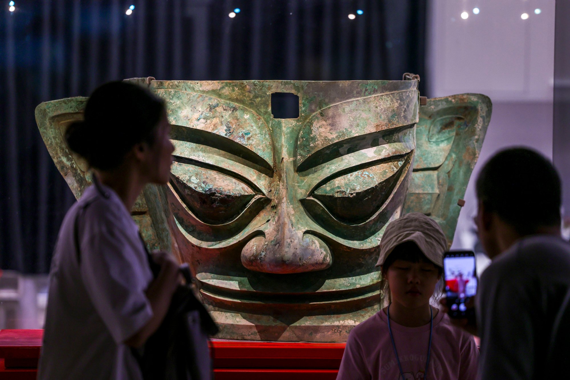 One of the exhibition highlights will be a giant bronze mask, the largest of its kind discovered so far. Photo: May Tse