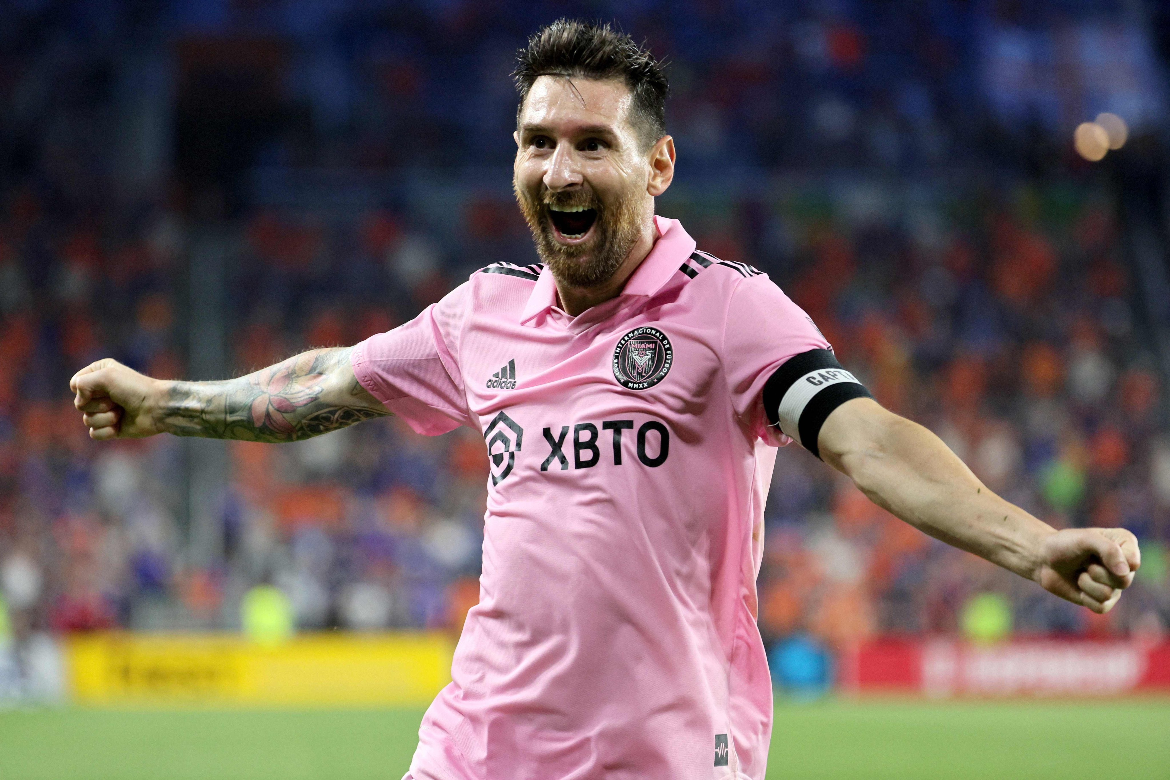 Lionel Messi has more knockout success to celebrate as Inter Miami beat FC Cincinnati in the US Open Cup semi-final. Photo: Getty Images via AFP