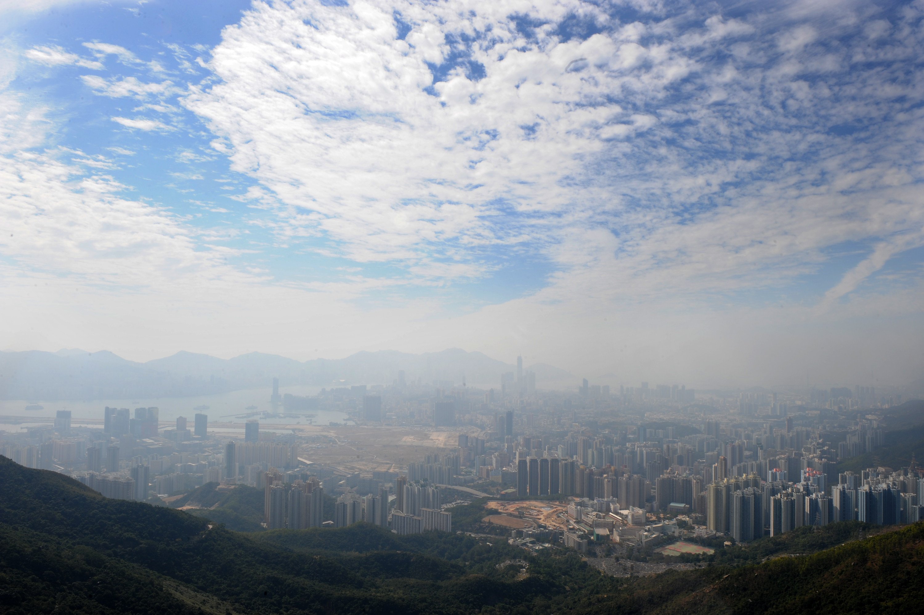 Clear winter skies are a thing of the past in Hong Kong thanks to smog from China. Photo: AFP