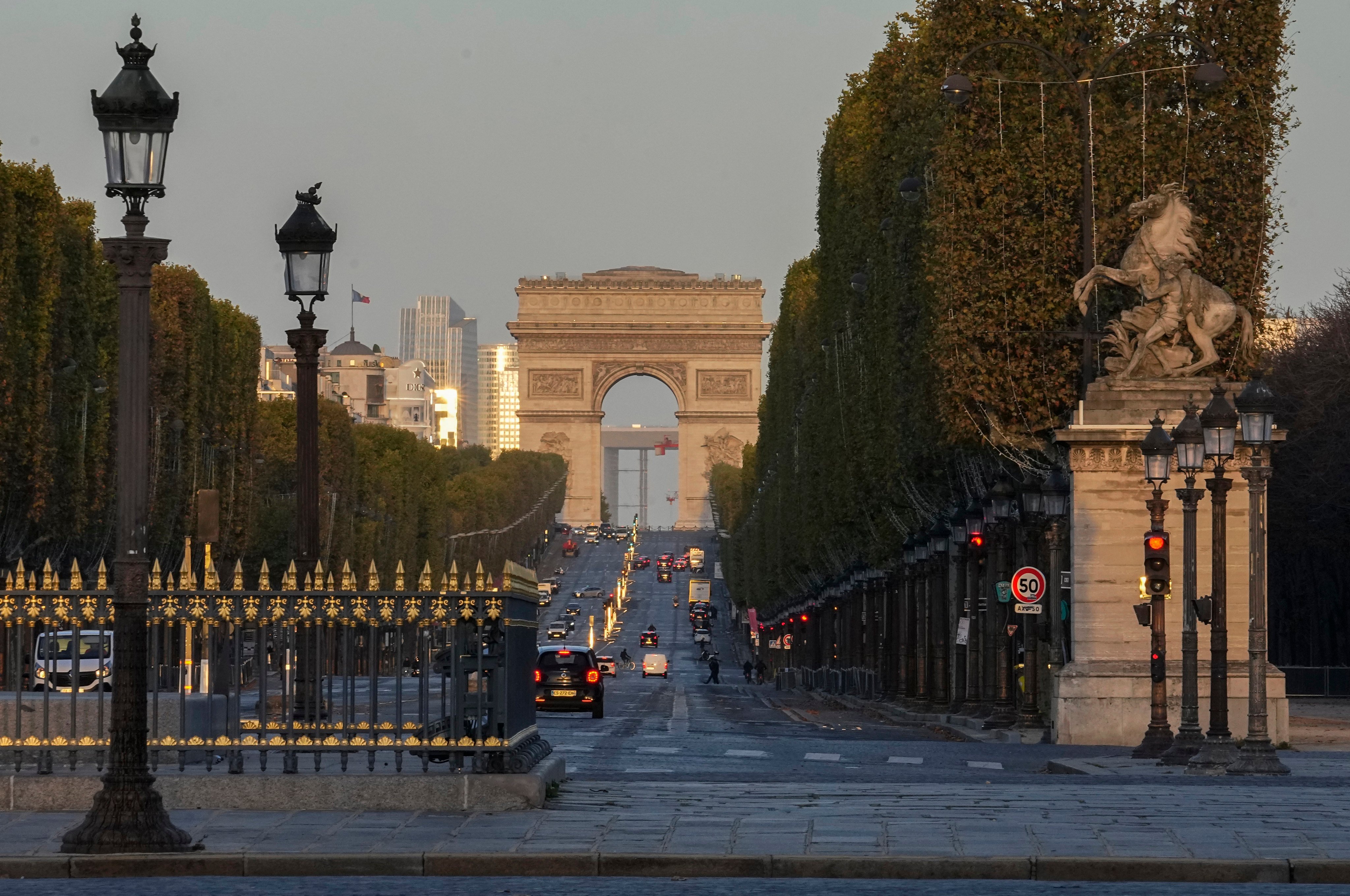 The Avenue Champs-Élysées with the Arc de Triomphe in the background. Photo: AP 