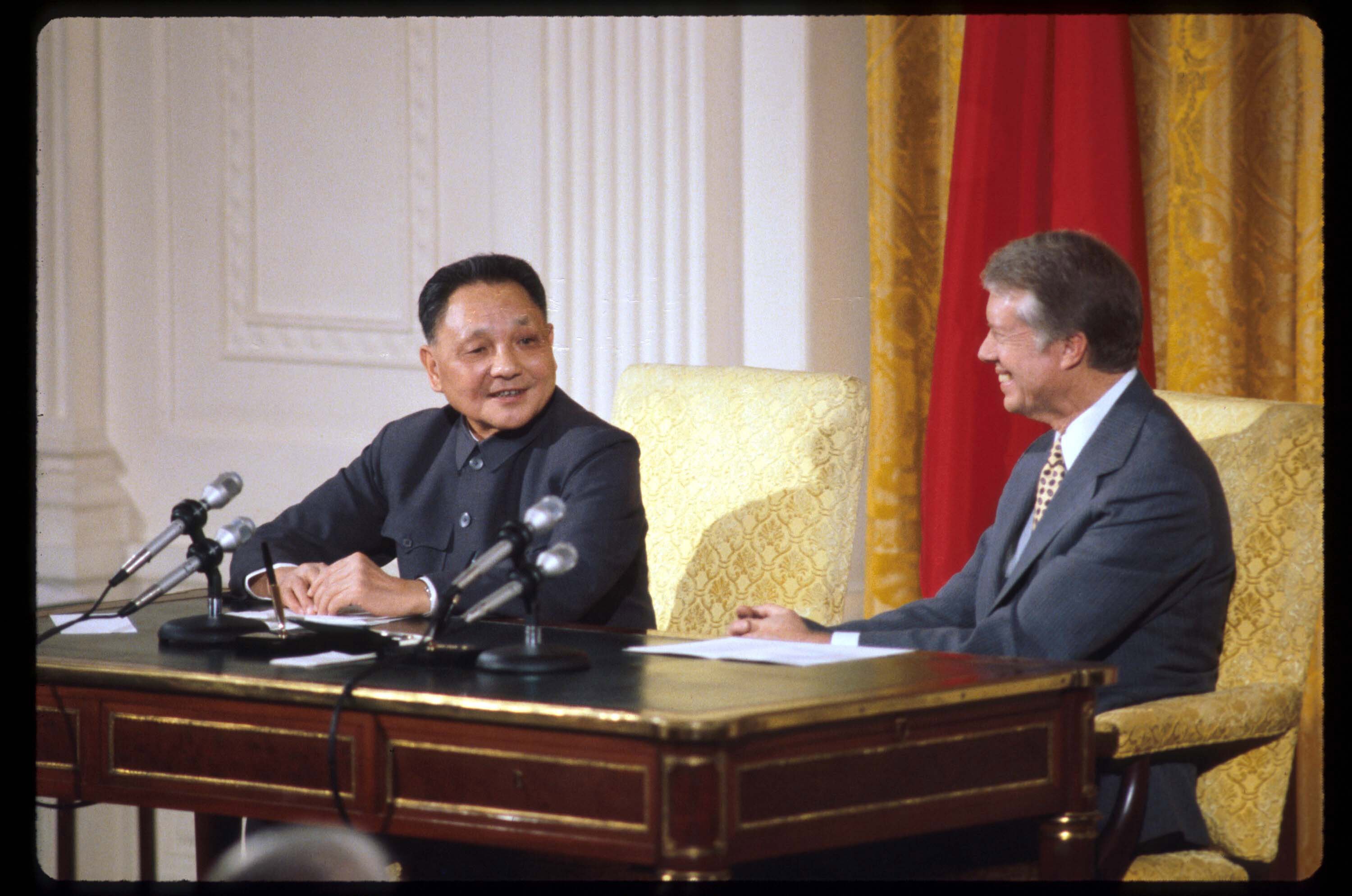 Then Chinese premier Deng Xiaoping and US president Jimmy Carter in Washington in January 1979. Photo: VCG/Getty Images   