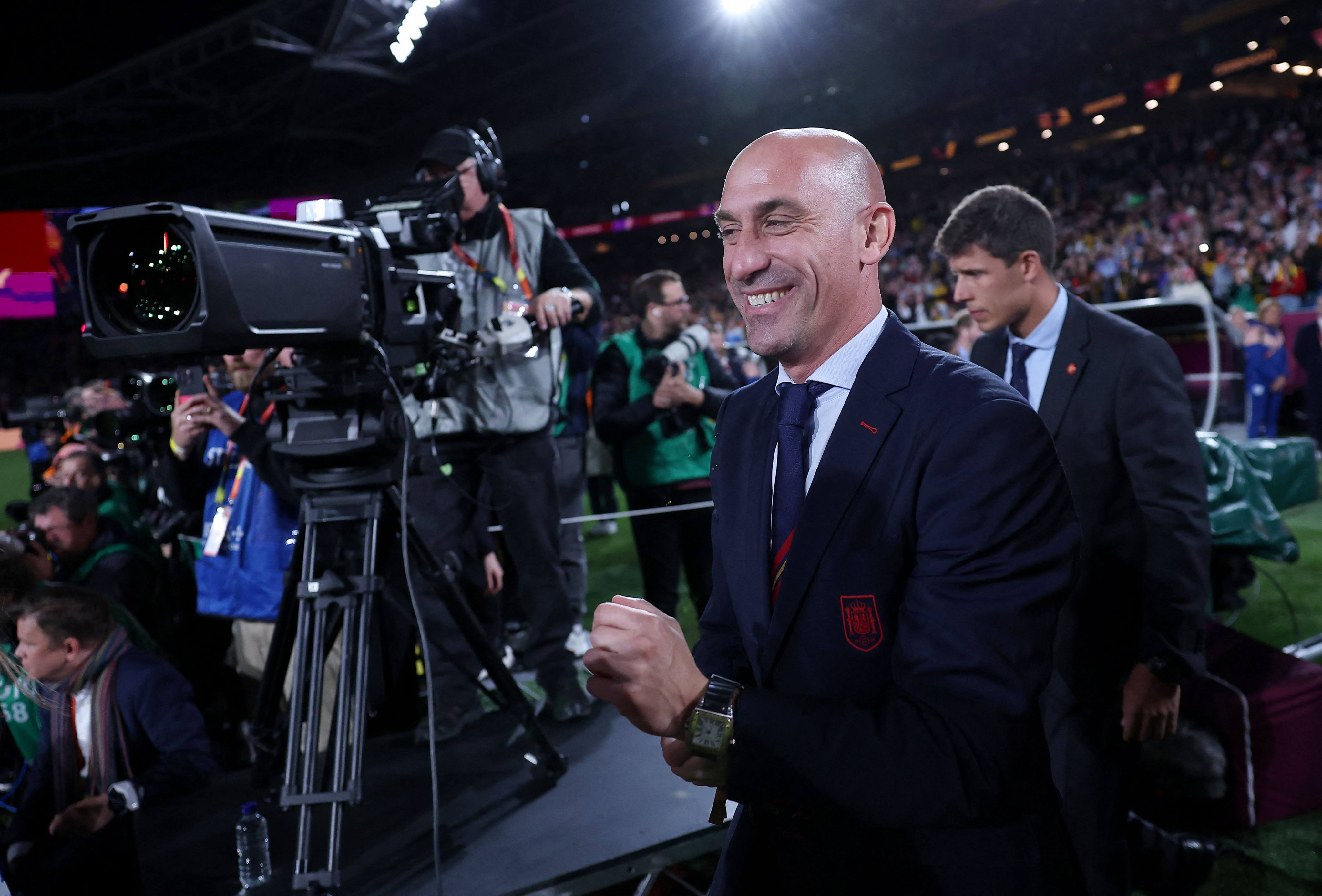 Spanish football federation president Luis Rubiales was criticised for his conduct at last weekend’s Women’s World Cup final. Photo: AFP
