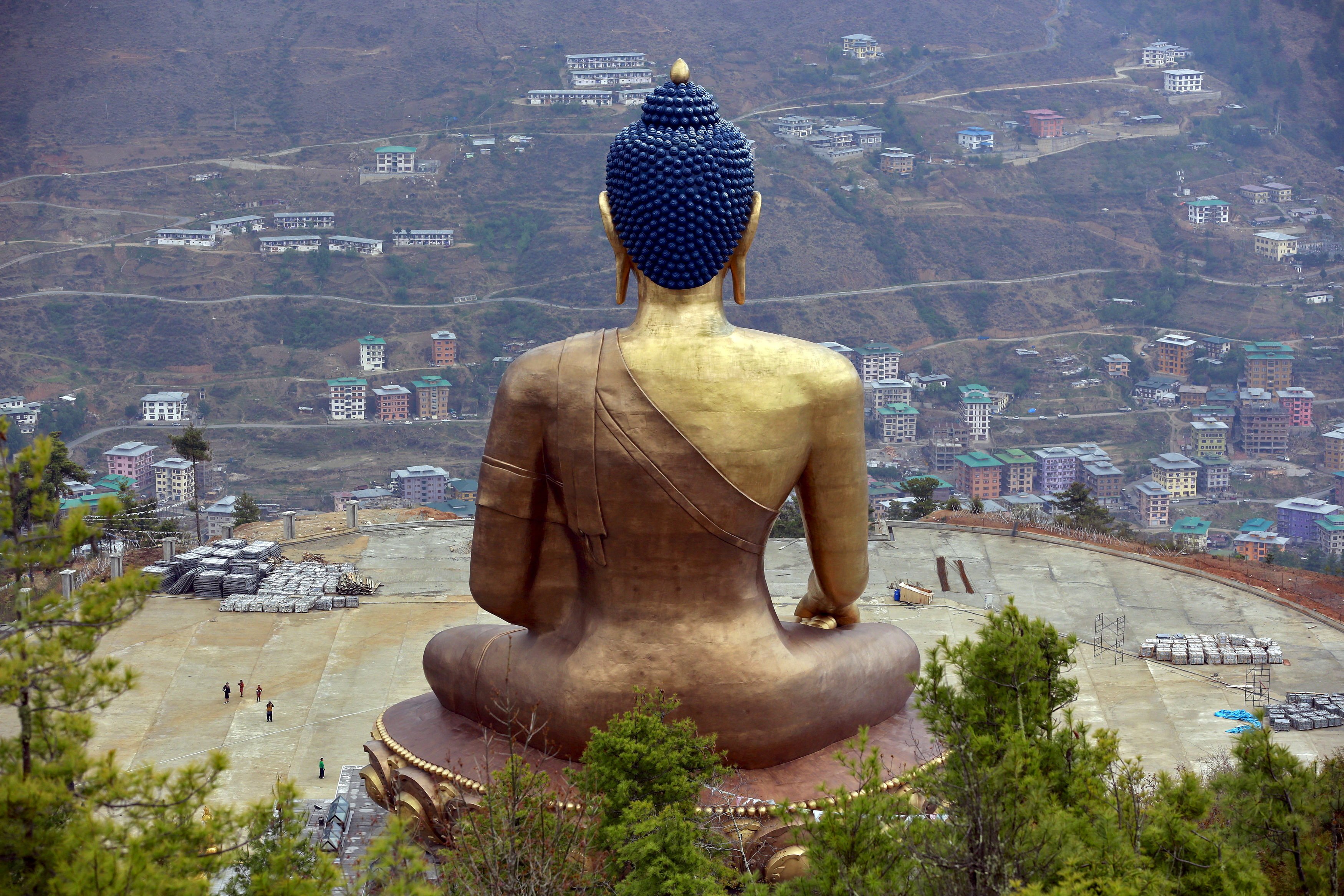 The Buddha Dordenma statue overlooks the town of Thimphu, Bhutan. Photo: Reuters
