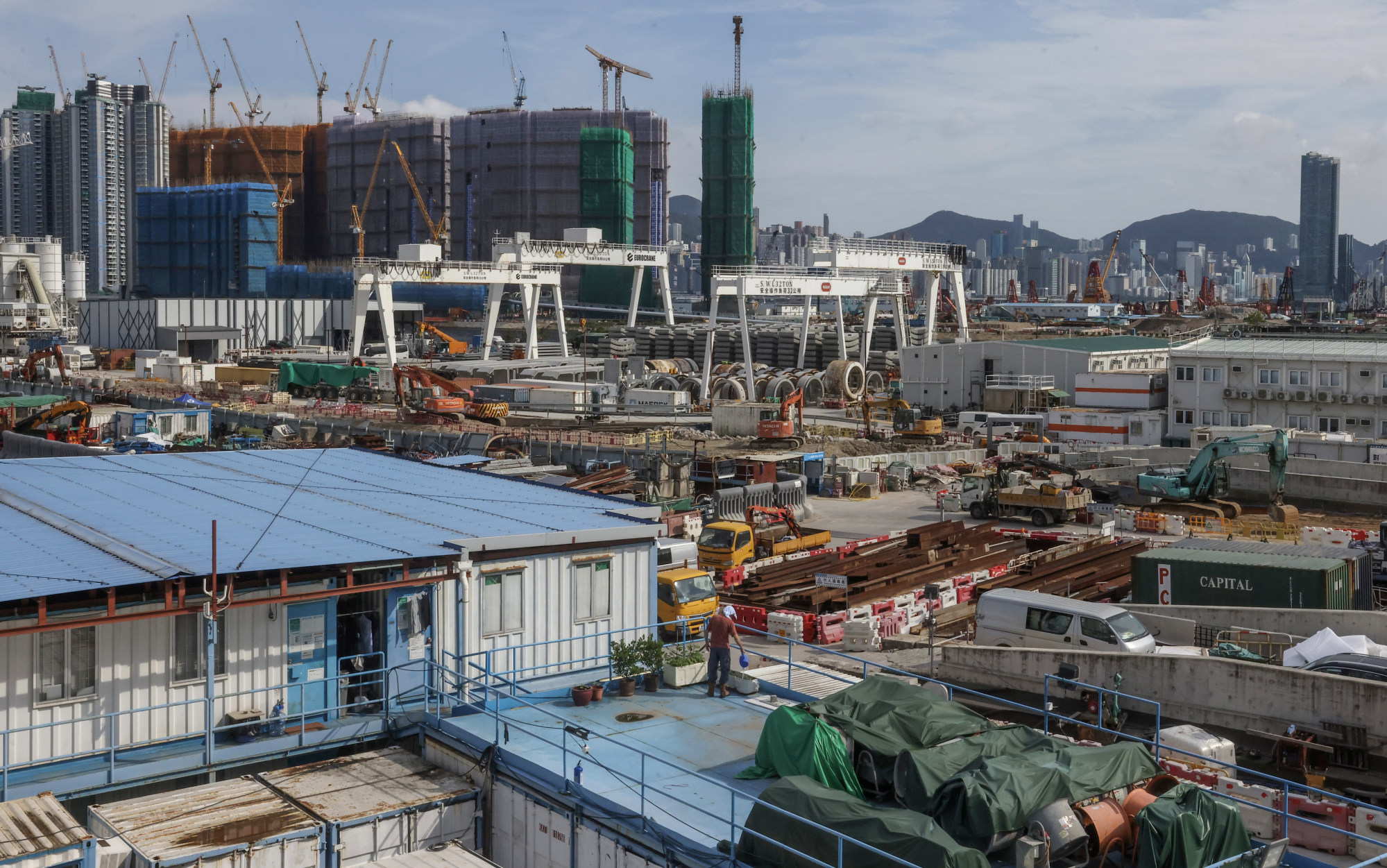 A trial run of the new system is under way at a Kai Tak site for public housing. Photo: Jonathan Wong