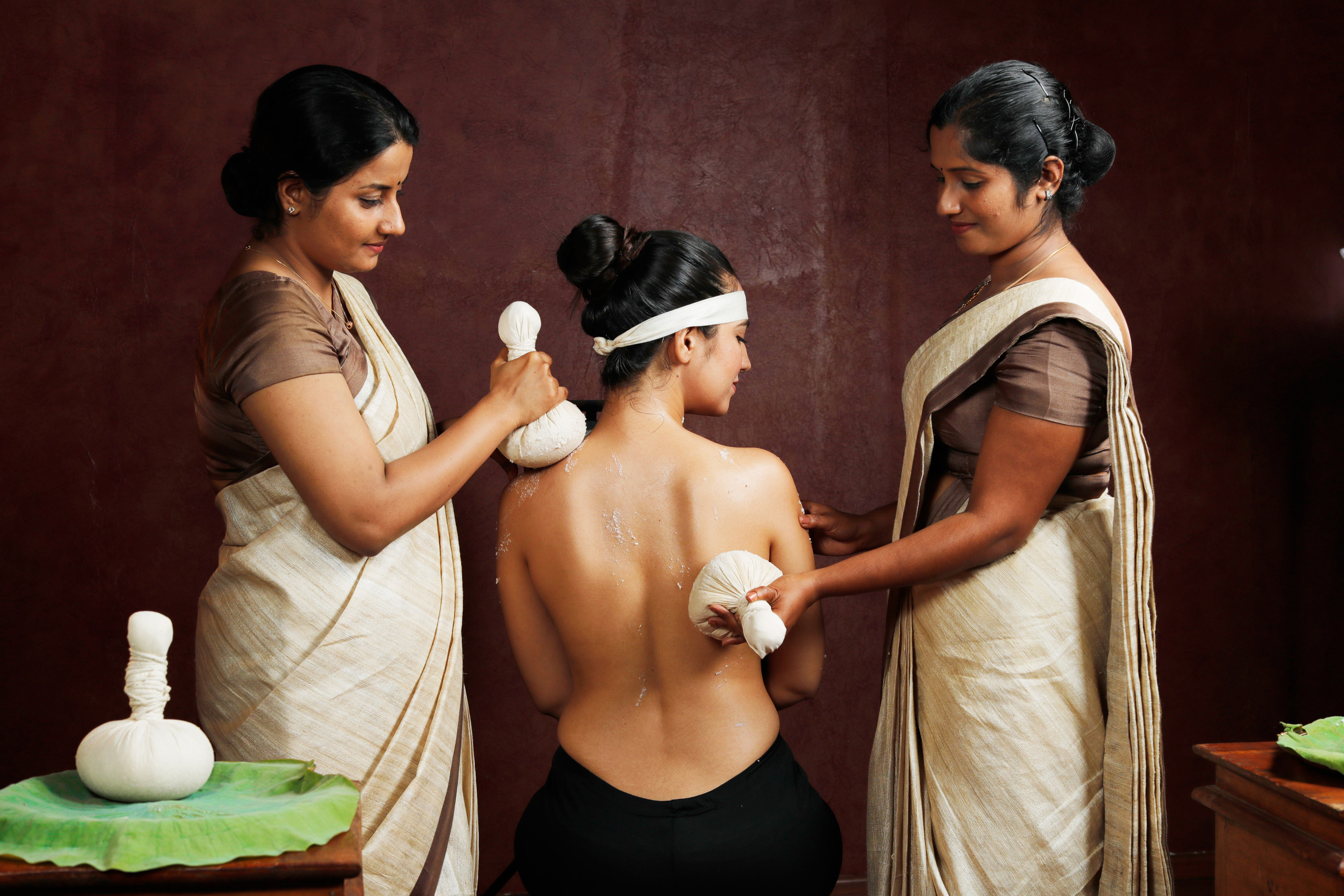 An Ayurvedic massage using heated poultices (above) is an example of the treatments available, in Kerala state and elsewhere in India, to visitors on the new Ayush visas. Photo: SCMP