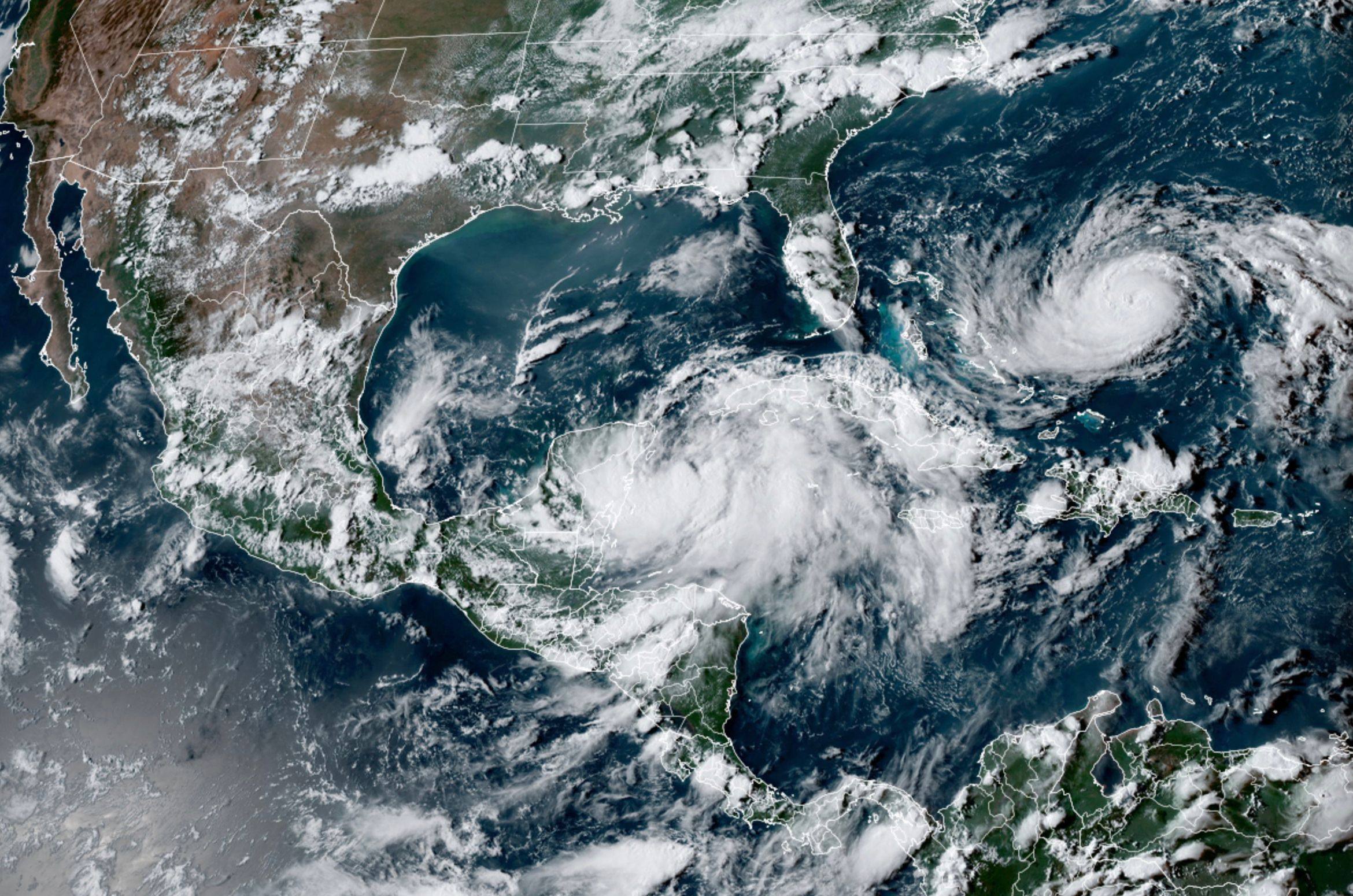 Tropical Storm Idalia off the coast of Mexico on August 27. Photo by NOAA/RAMMB via AFP