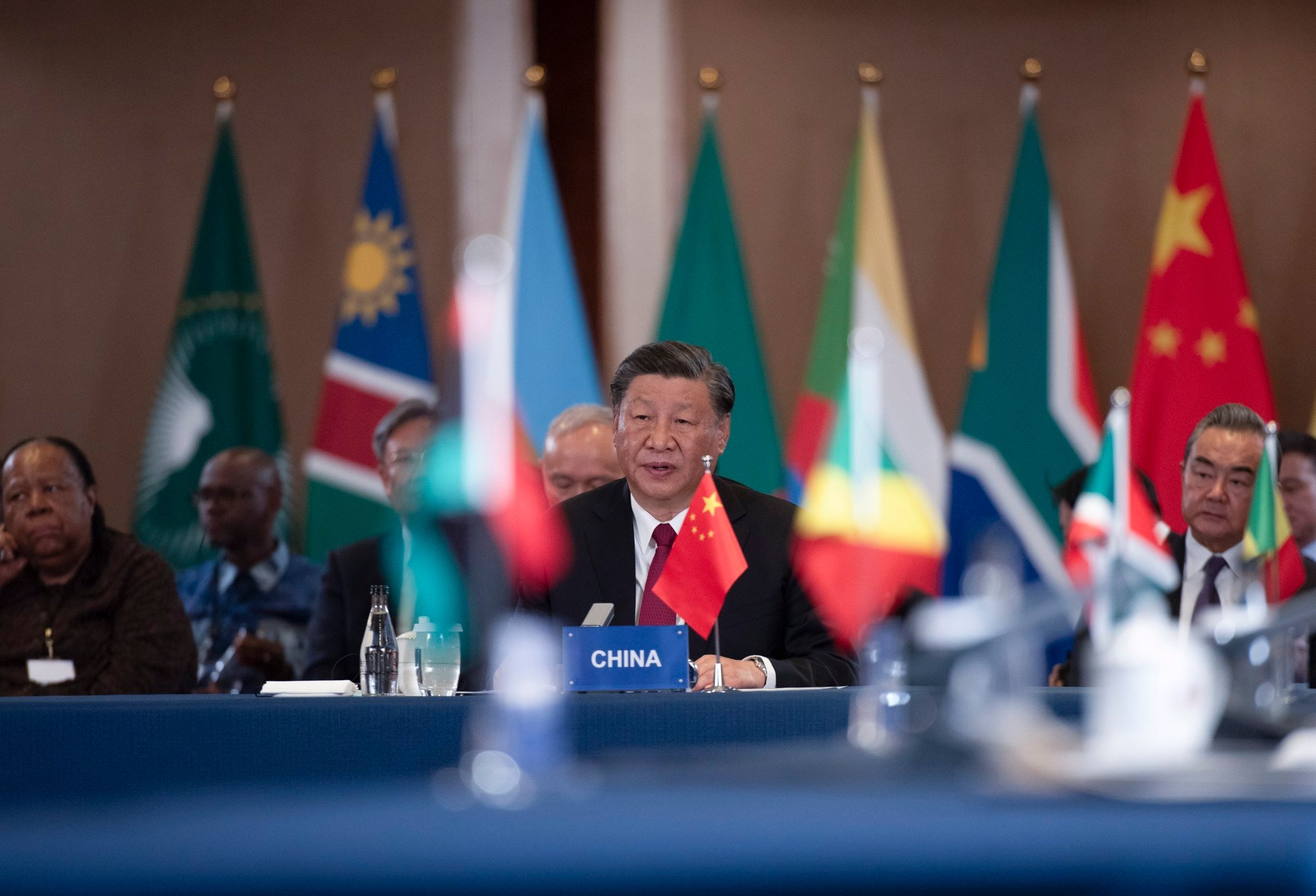 Chinese President Xi Jinping speaks at the China-Africa Leaders’ Roundtable Dialogue on the last day of the Brics Summit in Johannesburg, South Africa, on August 24. Xi said China would launch an initiative to support Africa’s industrialisation. Photo: EPA-EFE / POOL