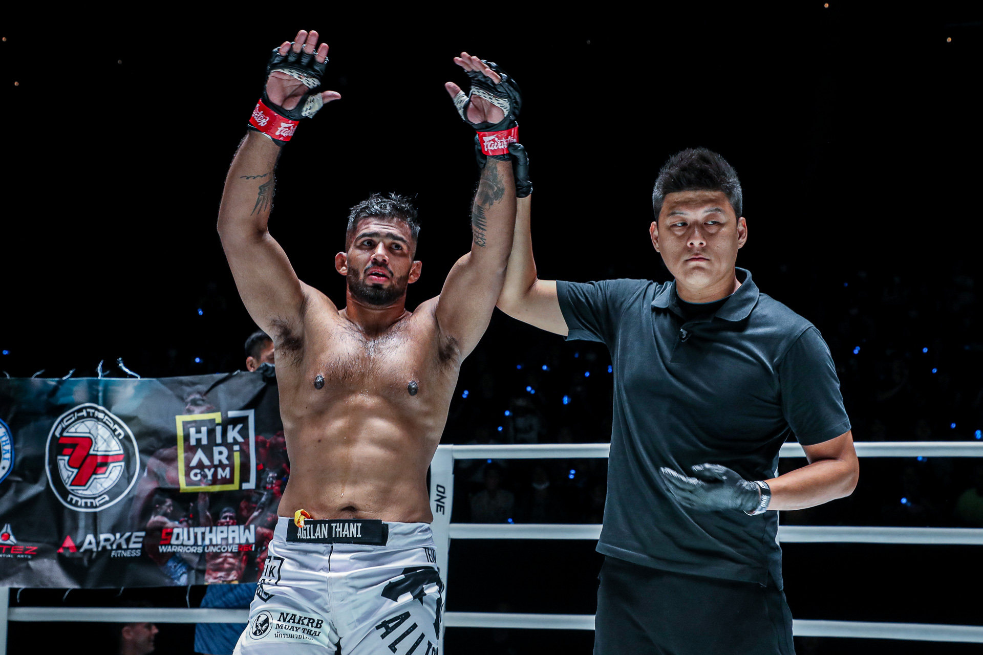 Agilan Thani celebrates after his victory at ONE Friday Fights 29. Photos: ONE Championship