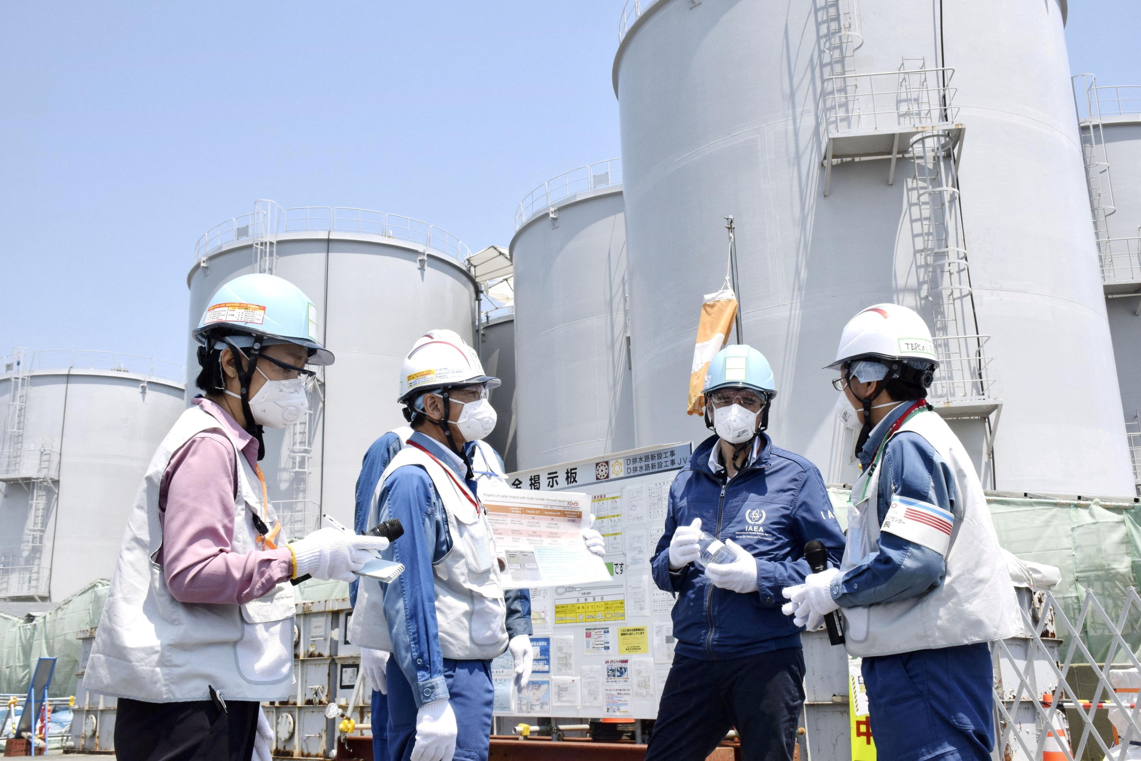 IAEA Director General Rafael Grossi at the Fukushima nuclear power plant last year. Photo: Kyodo/Reuters 