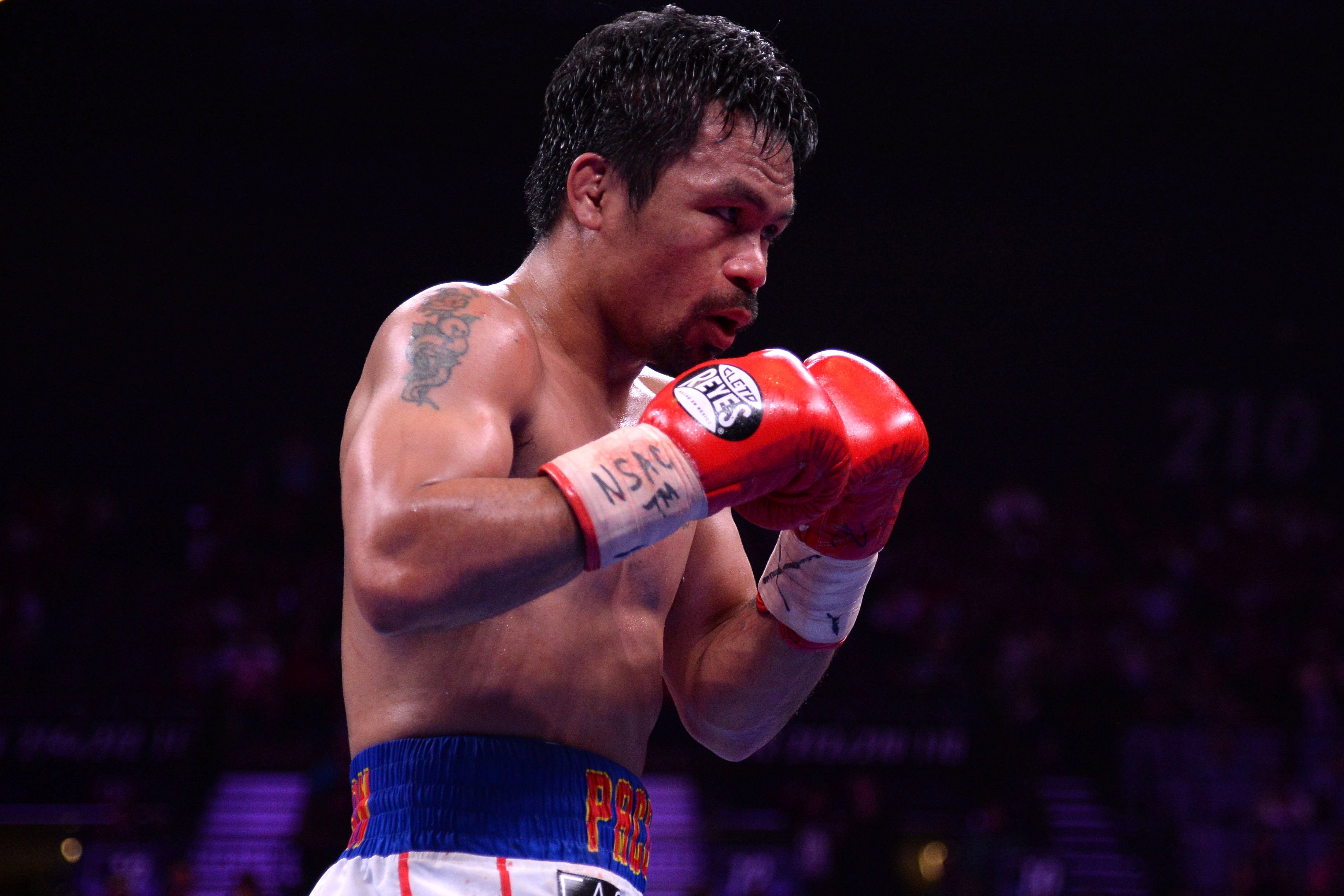 Manny Pacquiao is exploring the idea of competing at the Paris Olympics. Photo: USA Today