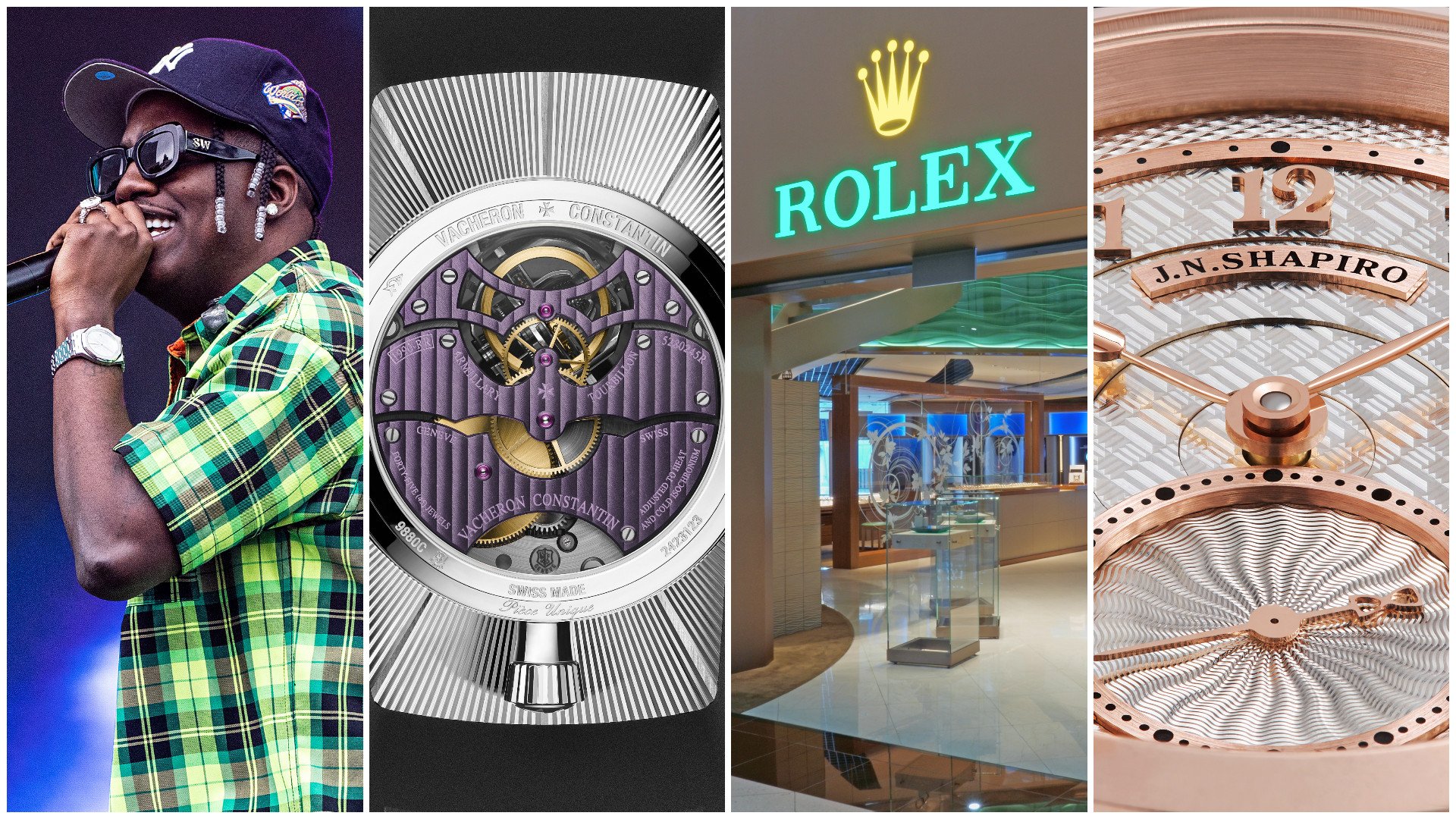 Lil Yachty sports a limited-edition Audemars Piguet collaboration piece; Rolls-Royce adds a Vacheron Constantin to its dashboards; Rolex buys Bucherer to expand its retail reach; and J.N. Shapiro releases a high horology piece built in the US. Photos: AP, Vacheron Constantin, Rolex, J.N. Shapiro