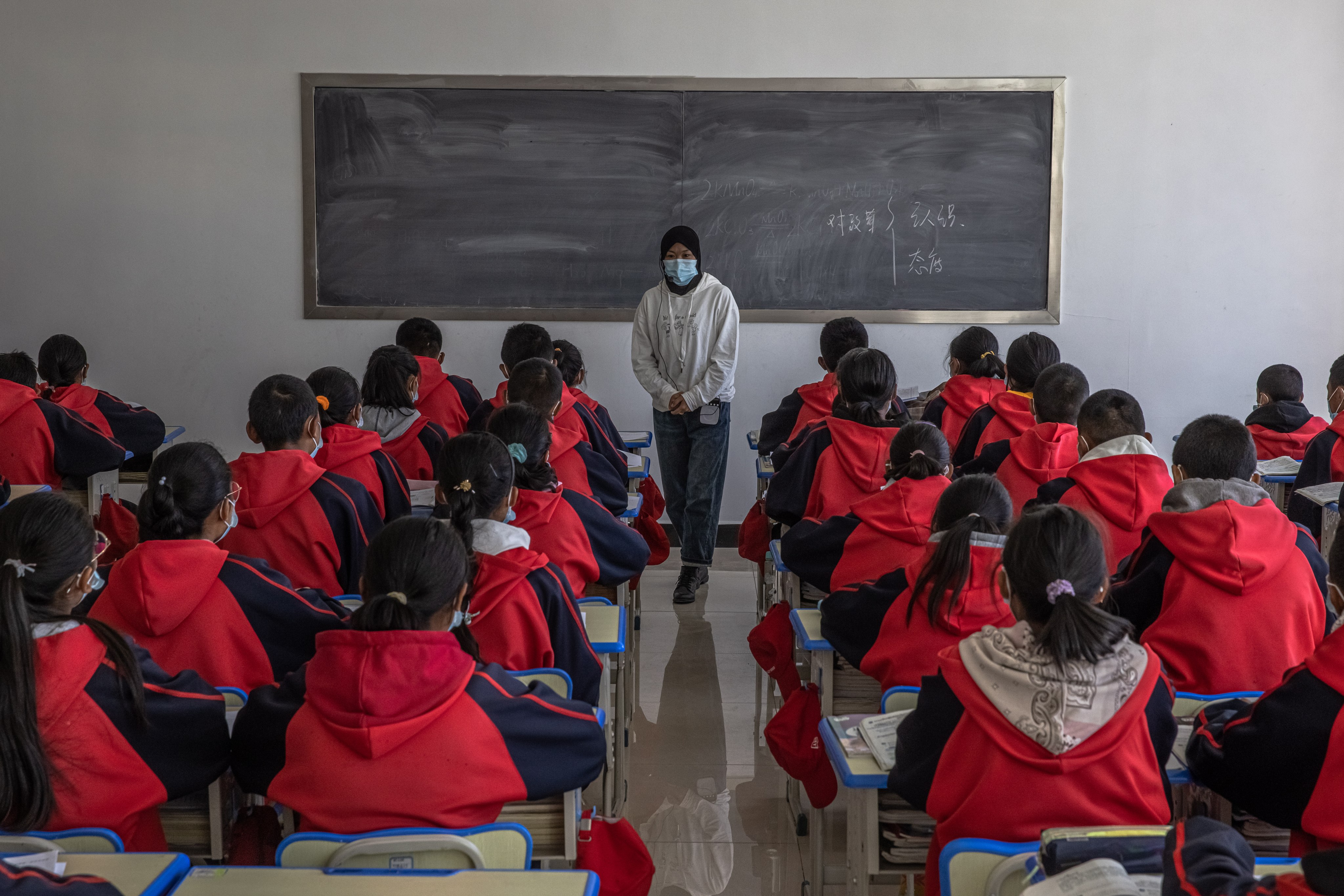 Instruction in standard Chinese – both spoken and written – has become a key policy in China’s ethnic minority regions. Photo: EPA-EFE 