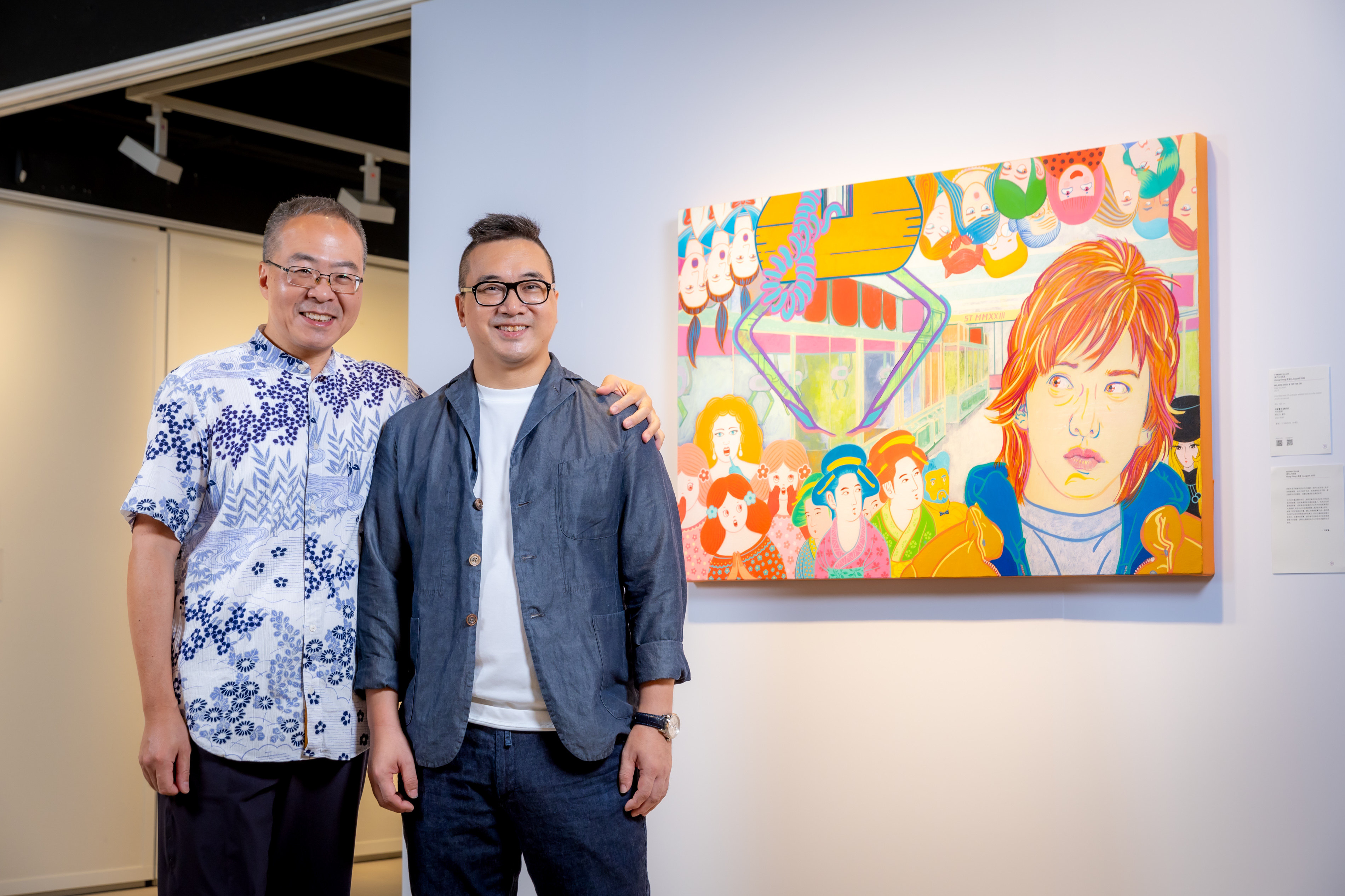 Wilson Shieh (left) and Tse Yim-on share the process of melding their distinct styles into art that represents them both. Photo: Press Bonham