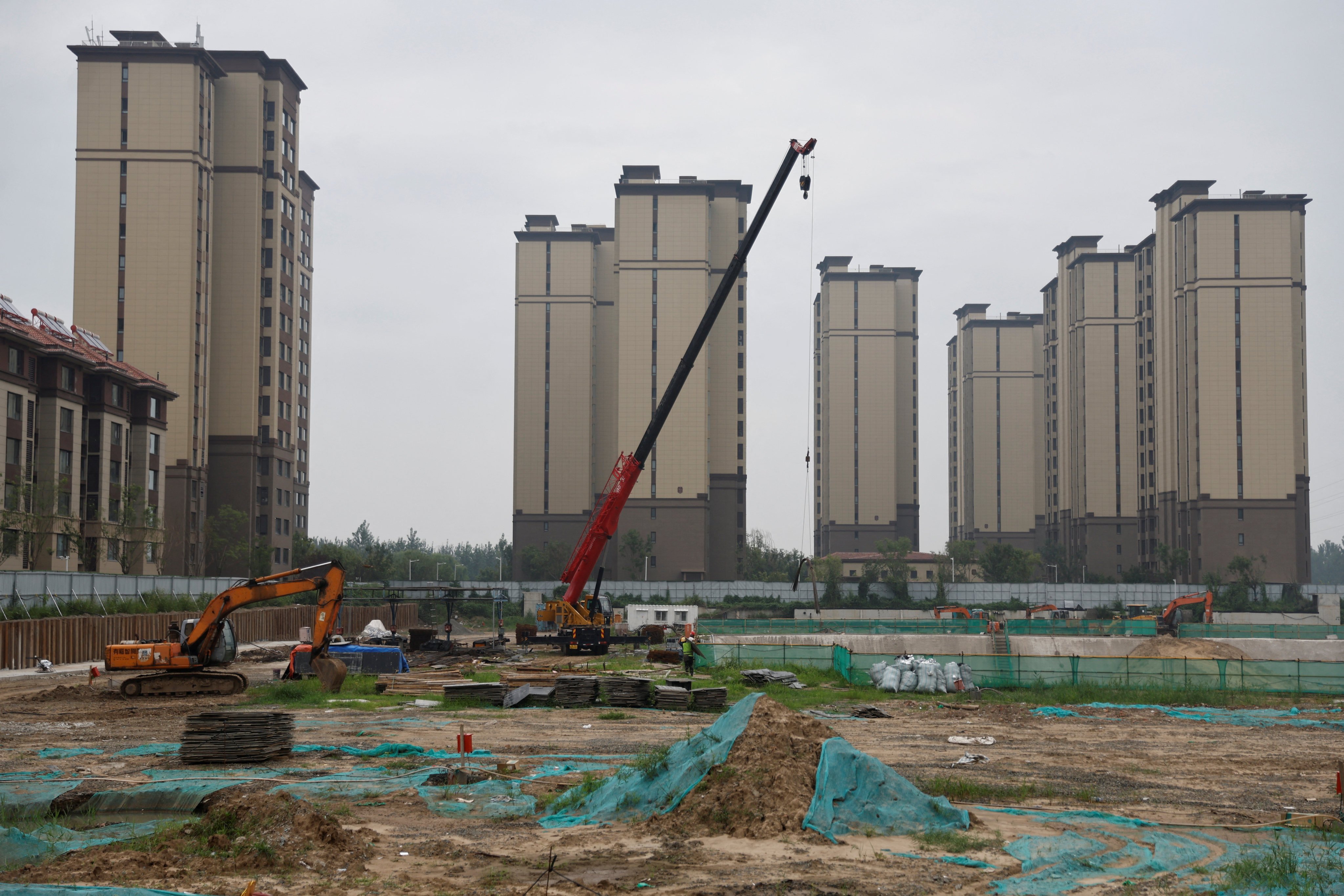 A construction site of residential buildings by Chinese developer Country Garden is pictured in Tianjin, China on August 18, 2023. Photo: Reuters