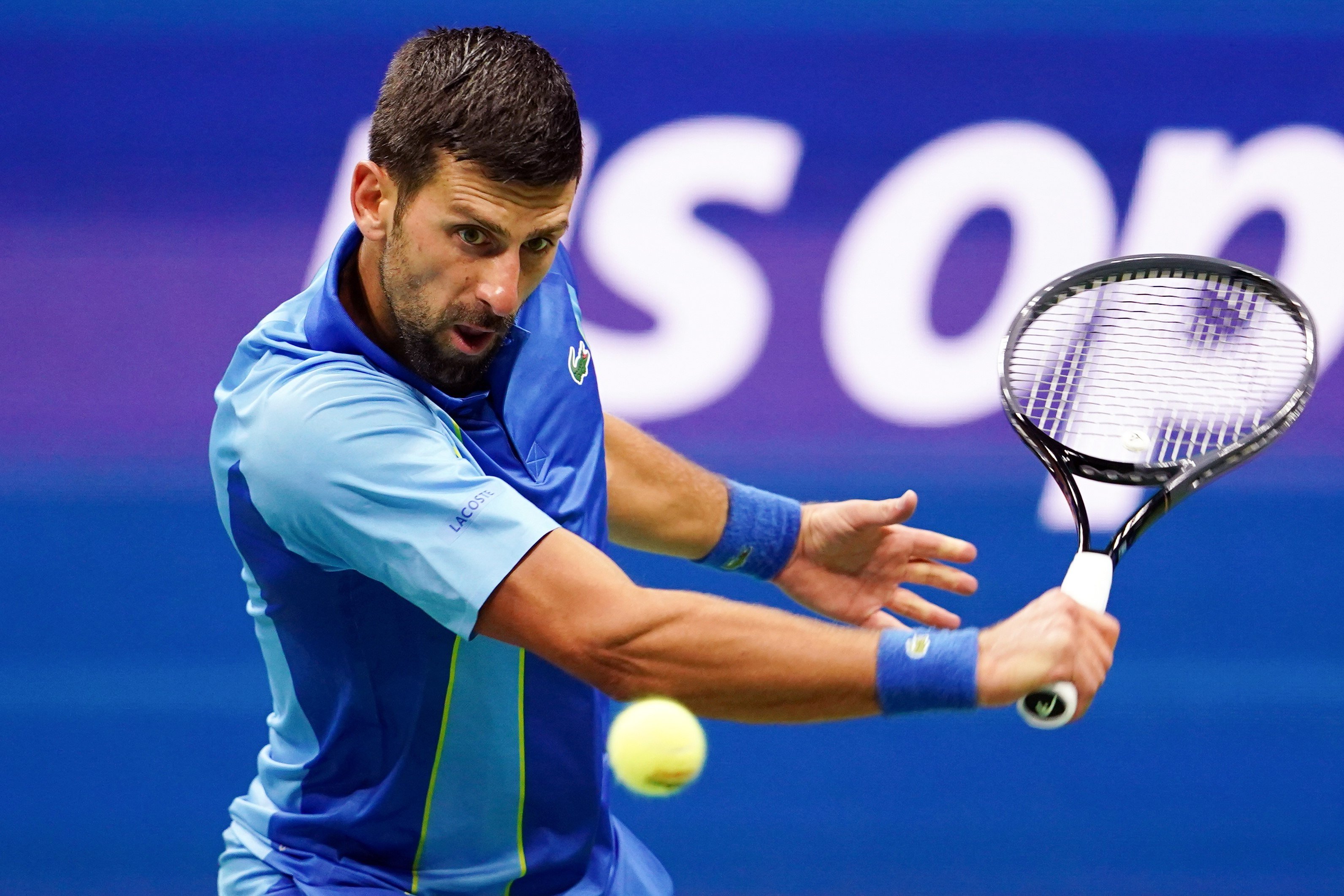 Novak Djokovic of Serbia made a  comeback after being down two sets in the third round match. Photo: EPA-EFE