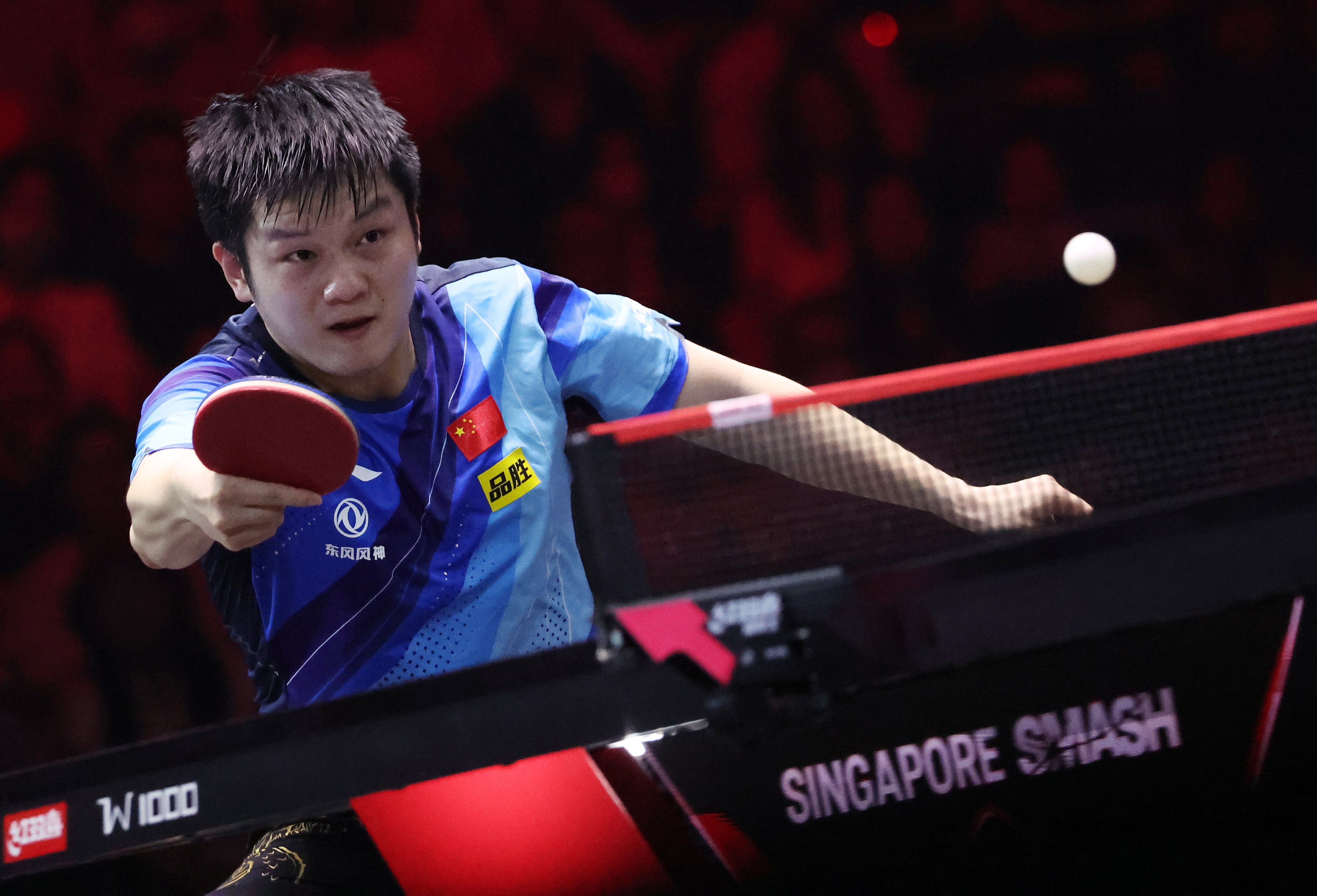 Fan Zhendong of China won the first match against Hongkonger Lam Siu-hang in the ITTF Asian Table Tennis Championships. Photo: EPA-EFE