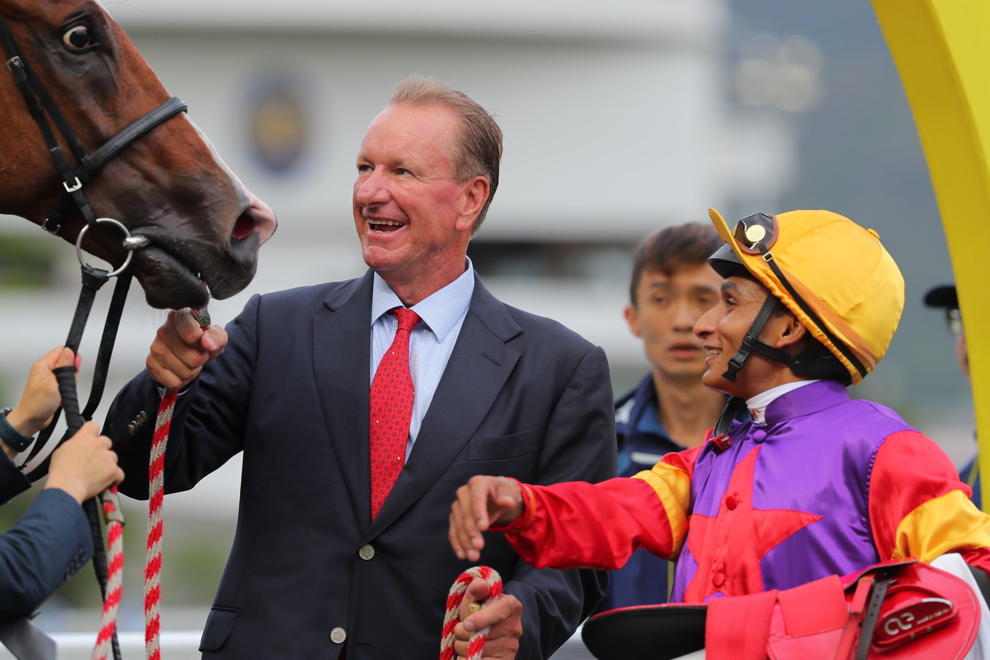 Tony Millard celebrates his final Hong Kong winner thanks to Parterre’s success at last season’s finale. Photo: Kenneth Chan