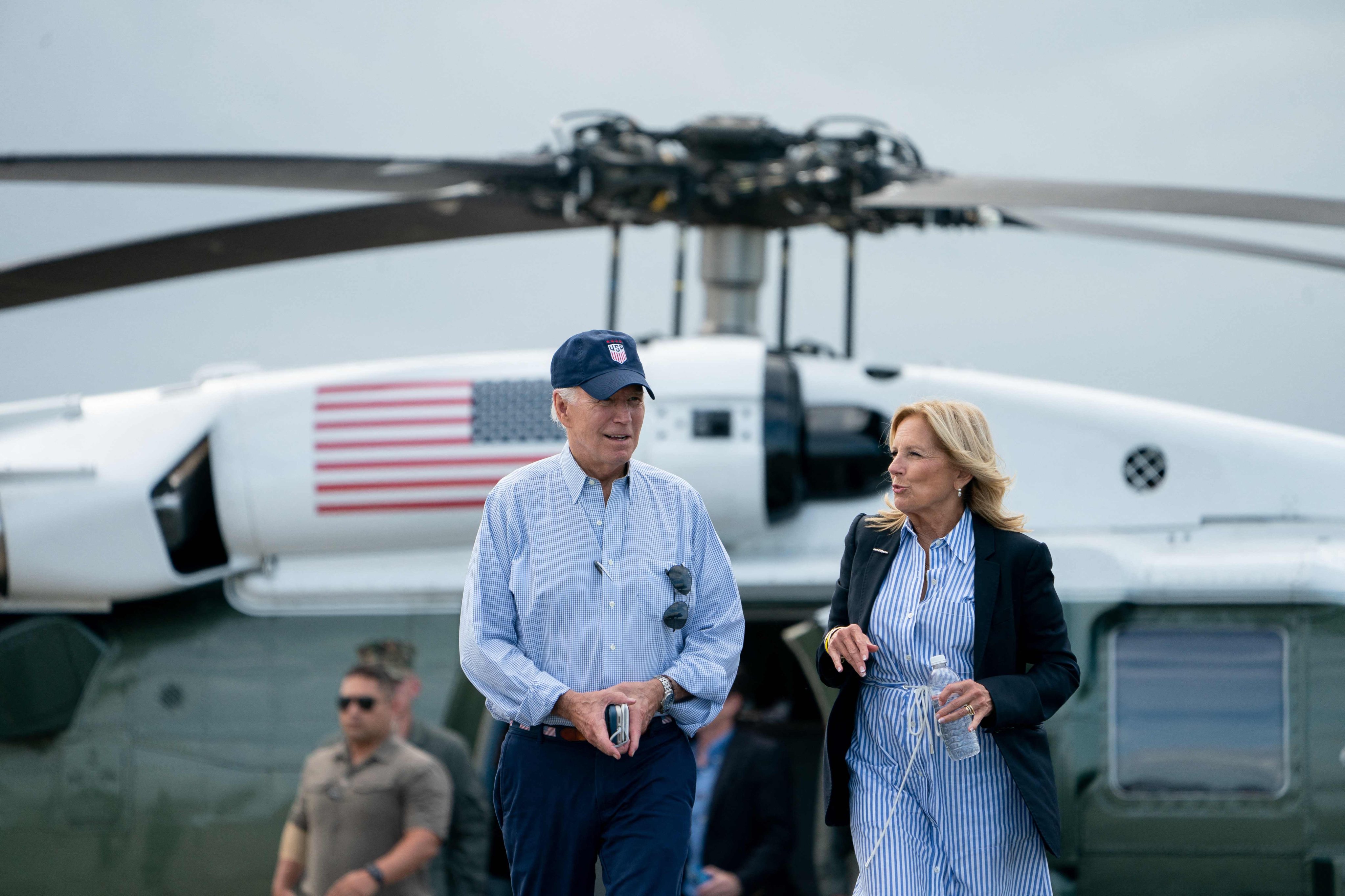 US President Joe Biden and first lady Jill Biden in Gainesville, Florida on Saturday. Photo: AFP
