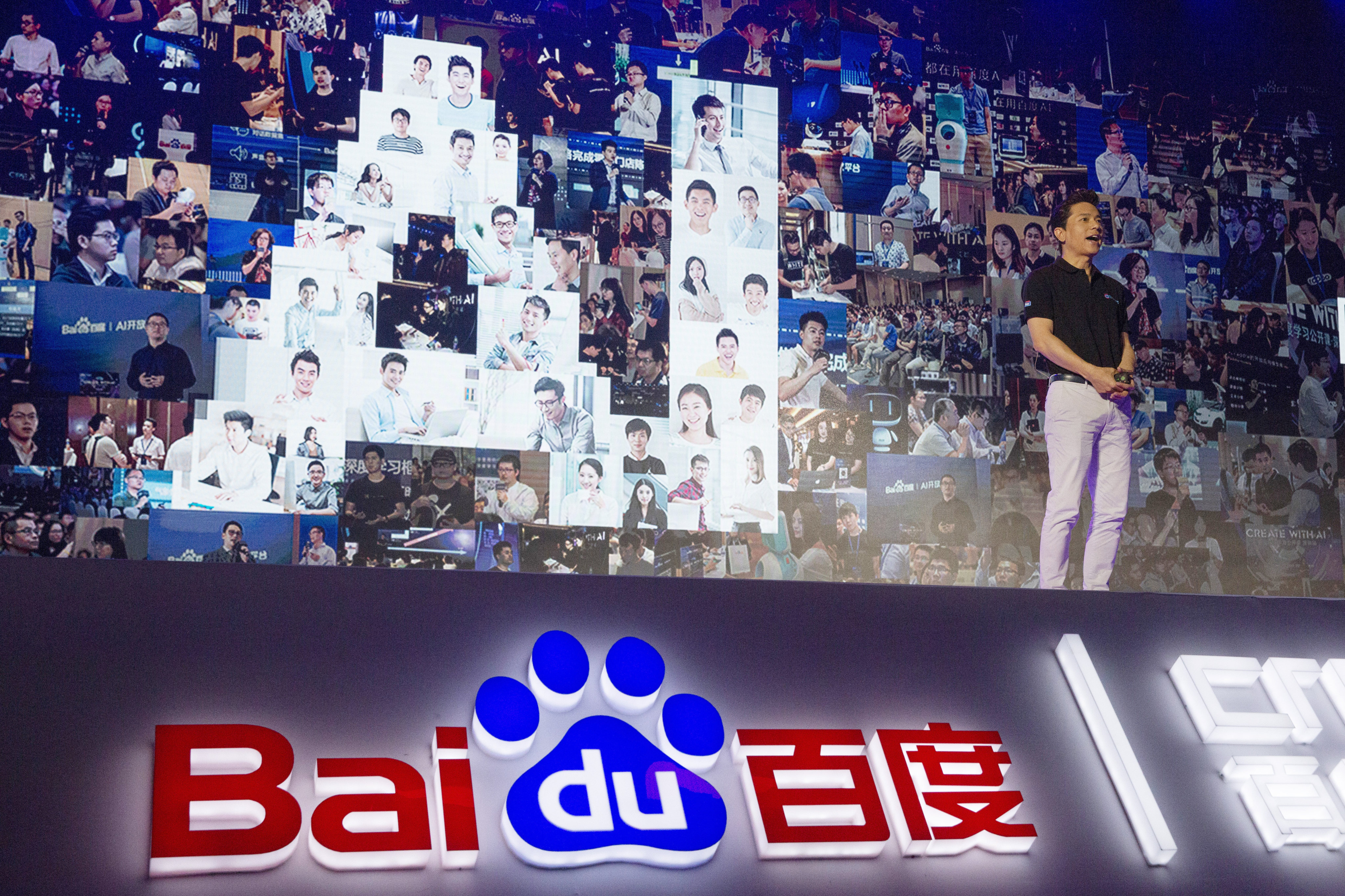 Robin Li, CEO of search giant Baidu, speaks at an event in Beijing in July 2018. Photo: AP Photo