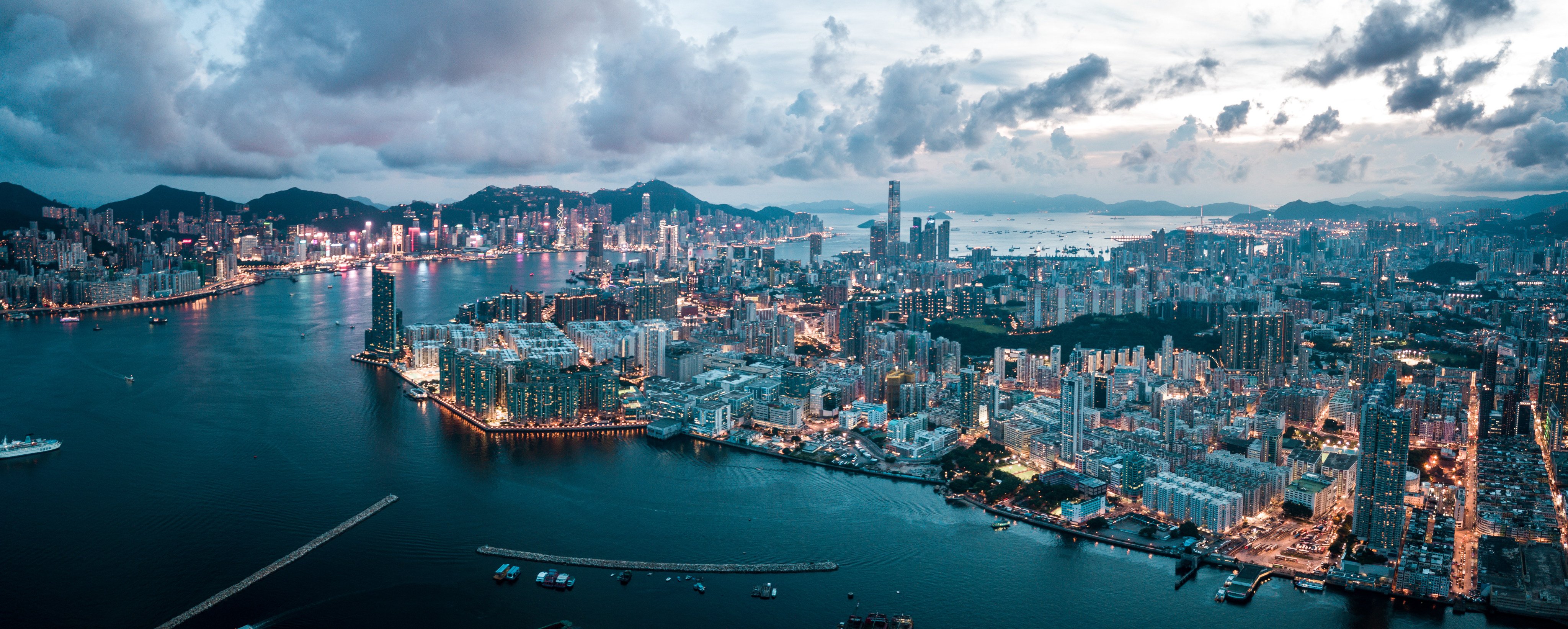 An aerial view of Hong Kong Island and Kowloon. Photo: Shutterstock