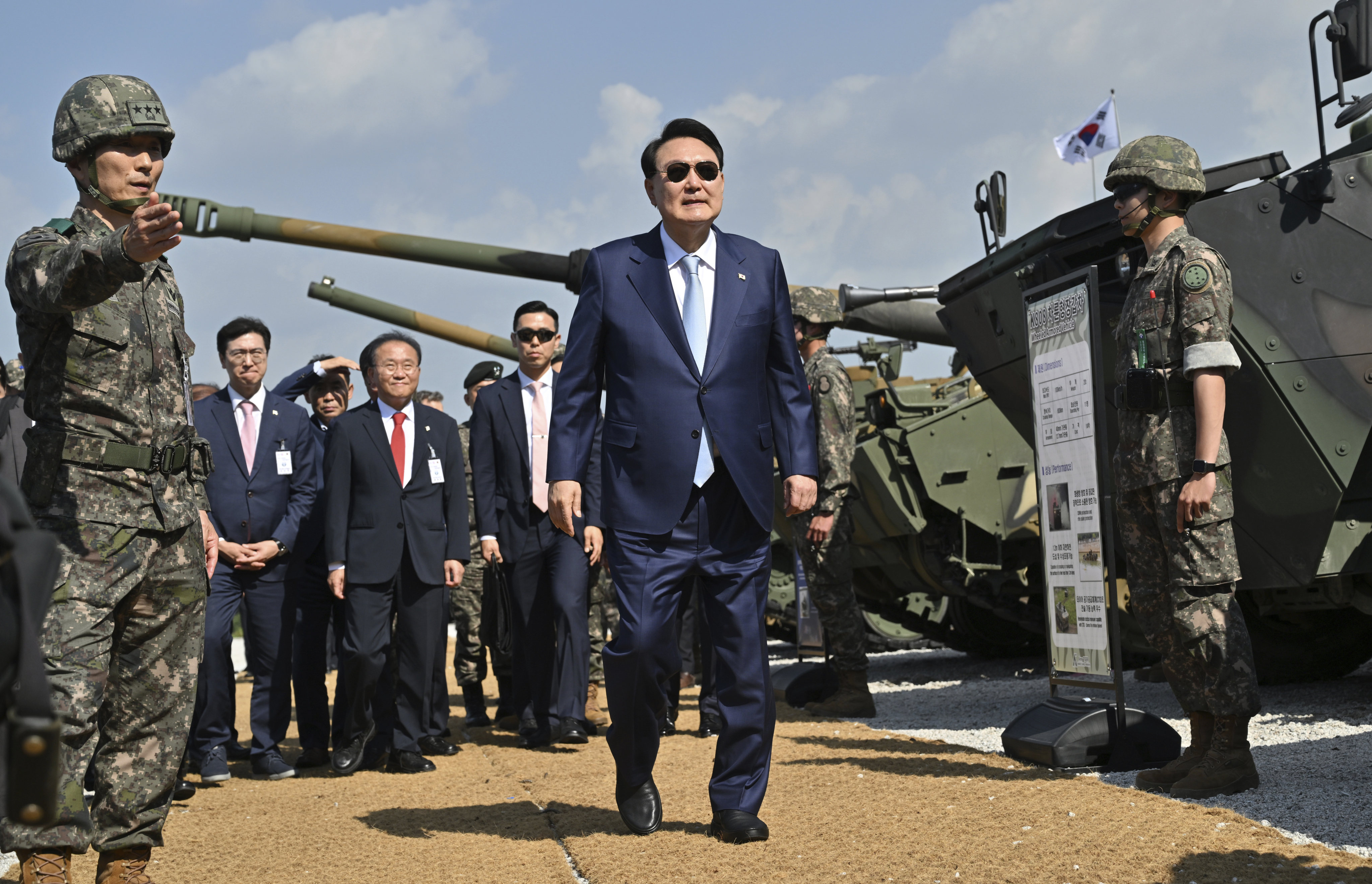 Yoon Suk-yeol inspects troops in Pocheon, South Korea. The South Korean president has pushed an anti-communist agenda in recent weeks. Photo: AP
