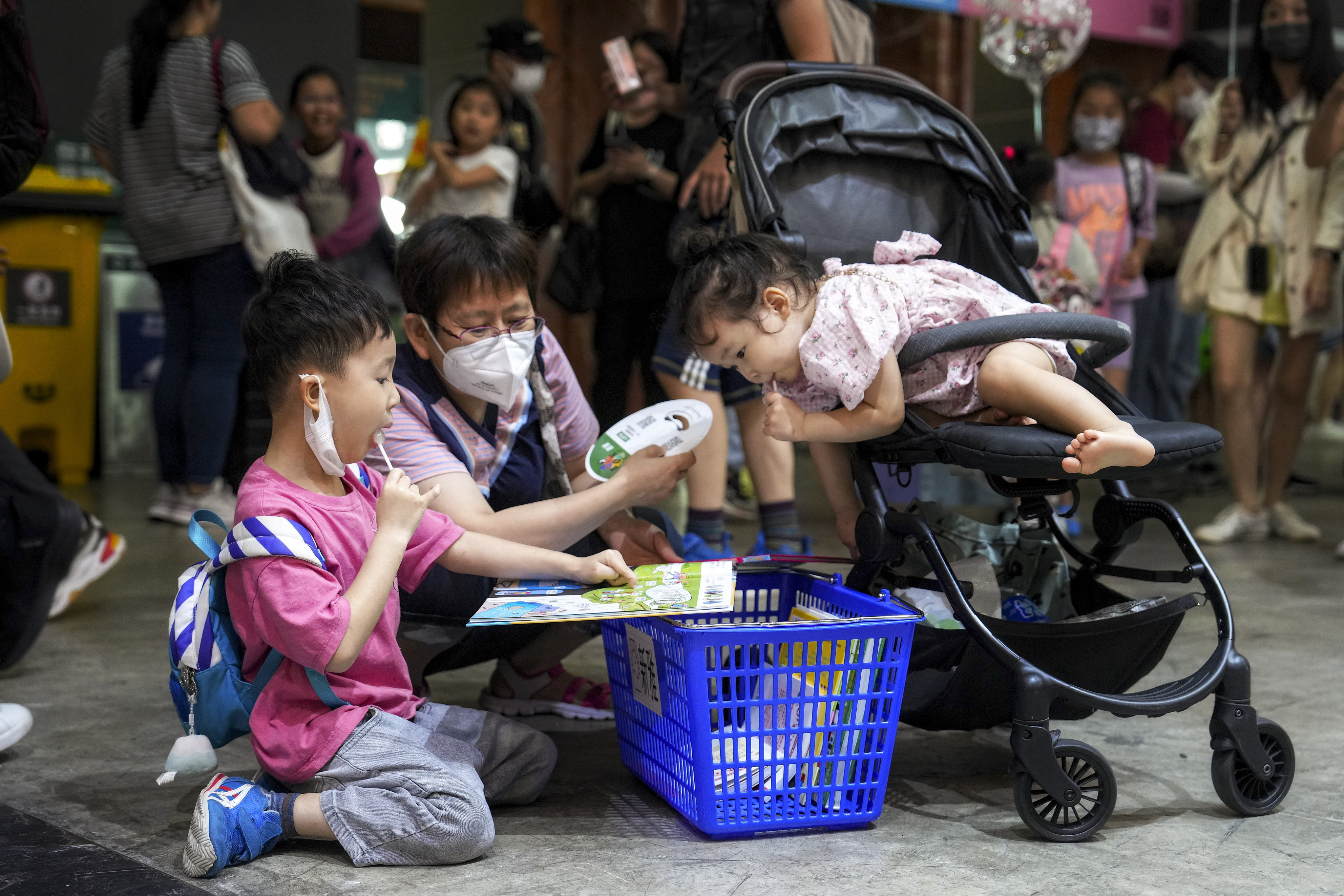 Children at the Hong Kong Book Fair at the Convention and Exhibition Centre in Wan Chai on July 20. Photo: Elson Li